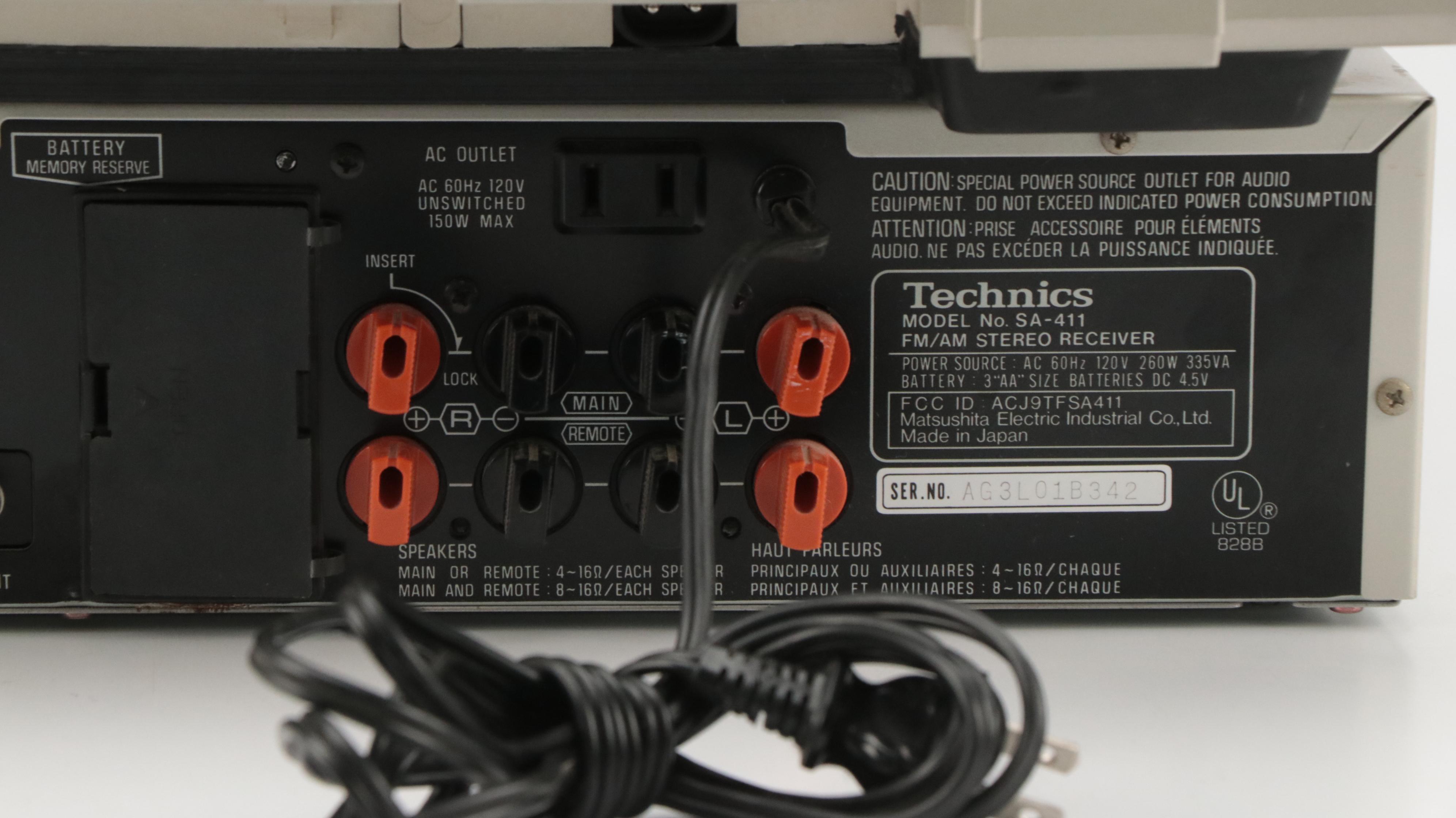 Technics SA-411 FM/AM Stereo Receiver and SL-Q350 Direct Drive Turntable System