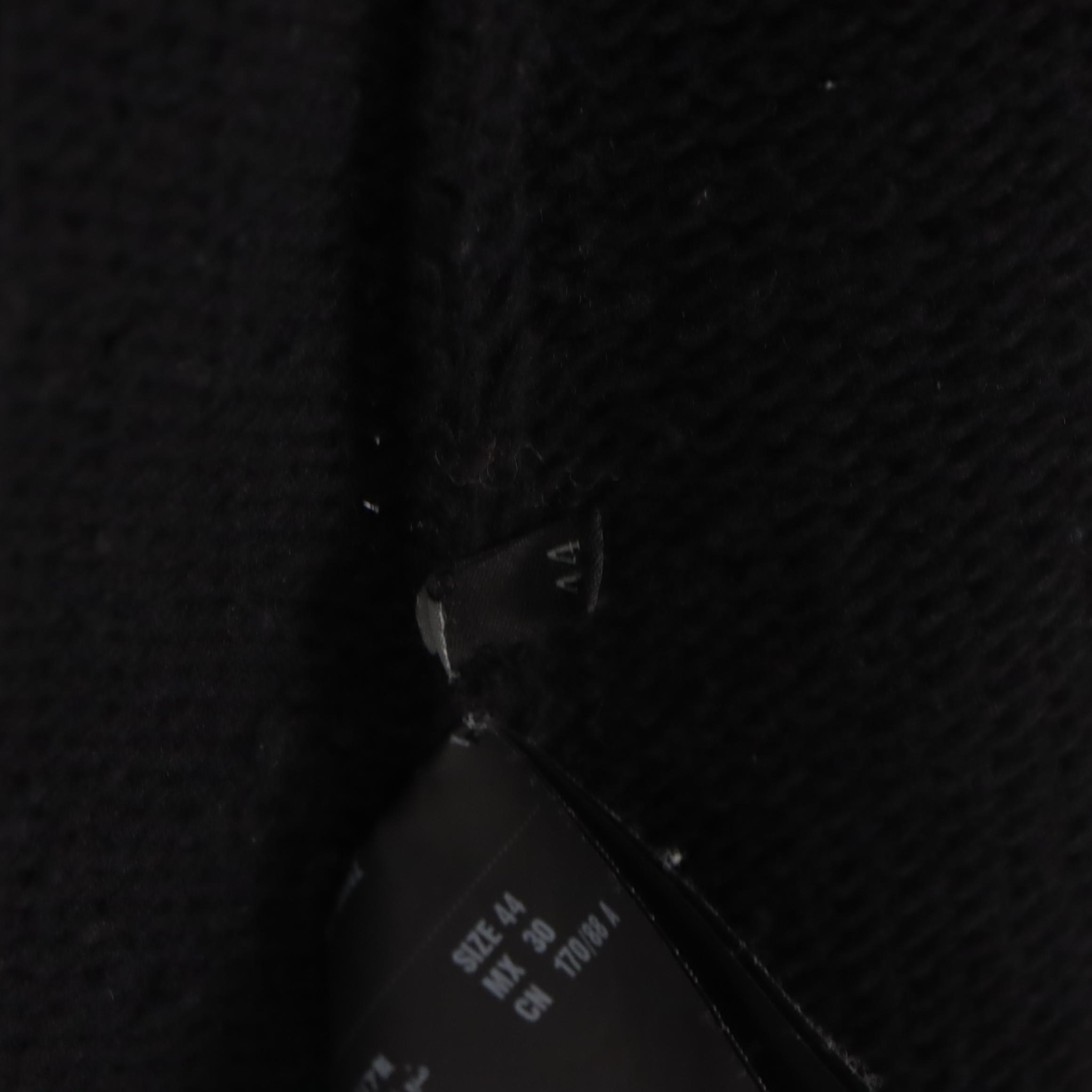 Prada Black Wool Cable Knit Collared Cardigan Sweater