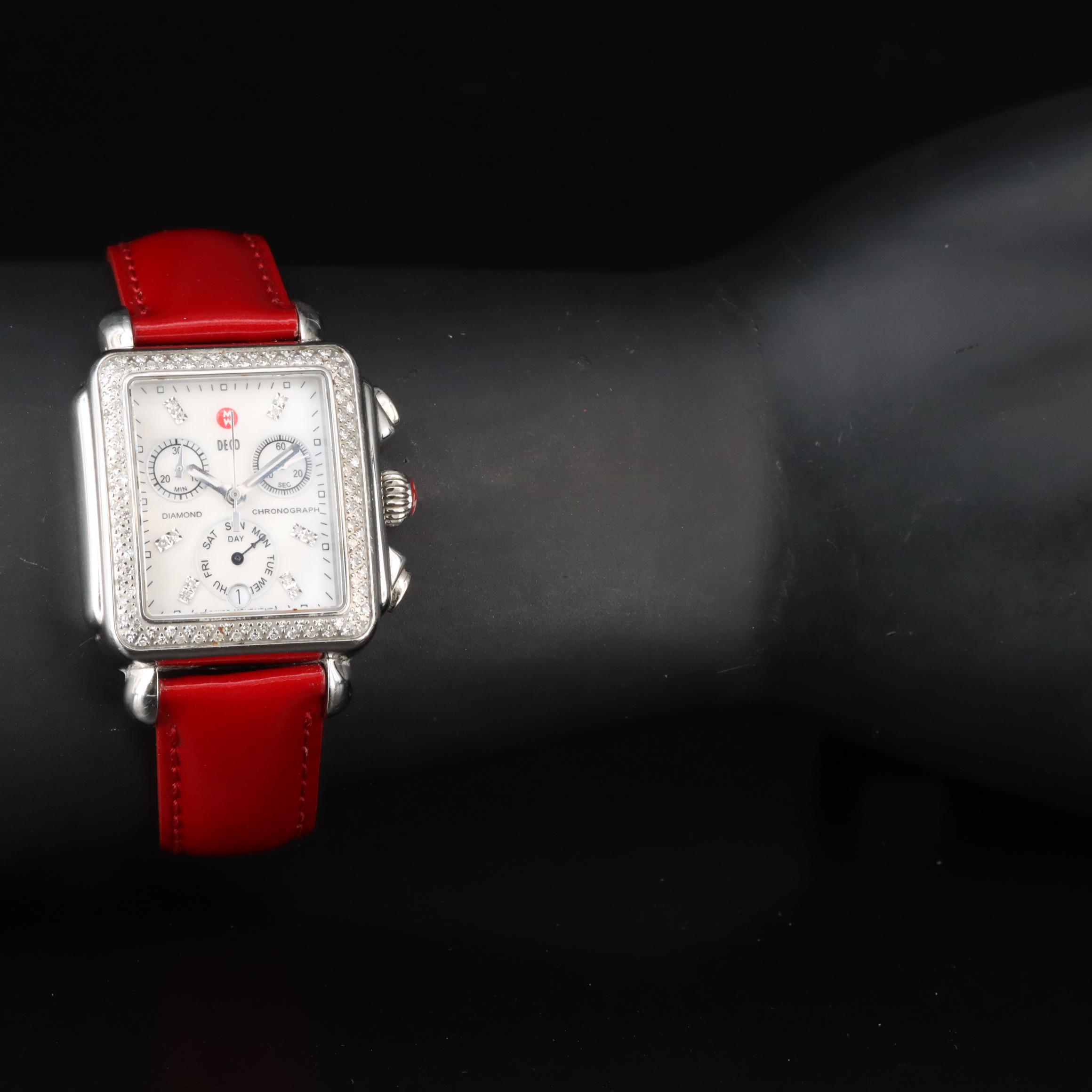 Michele Deco Diamond Chronograph Watch