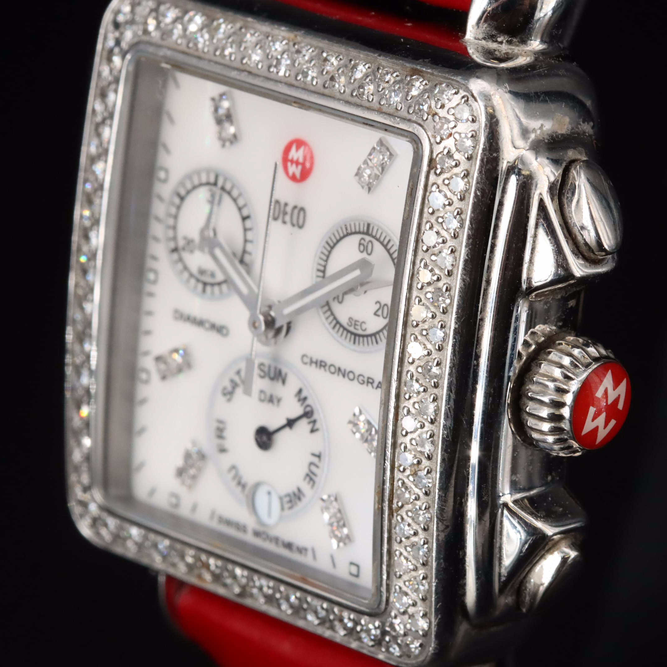 Michele Deco Diamond Chronograph Watch
