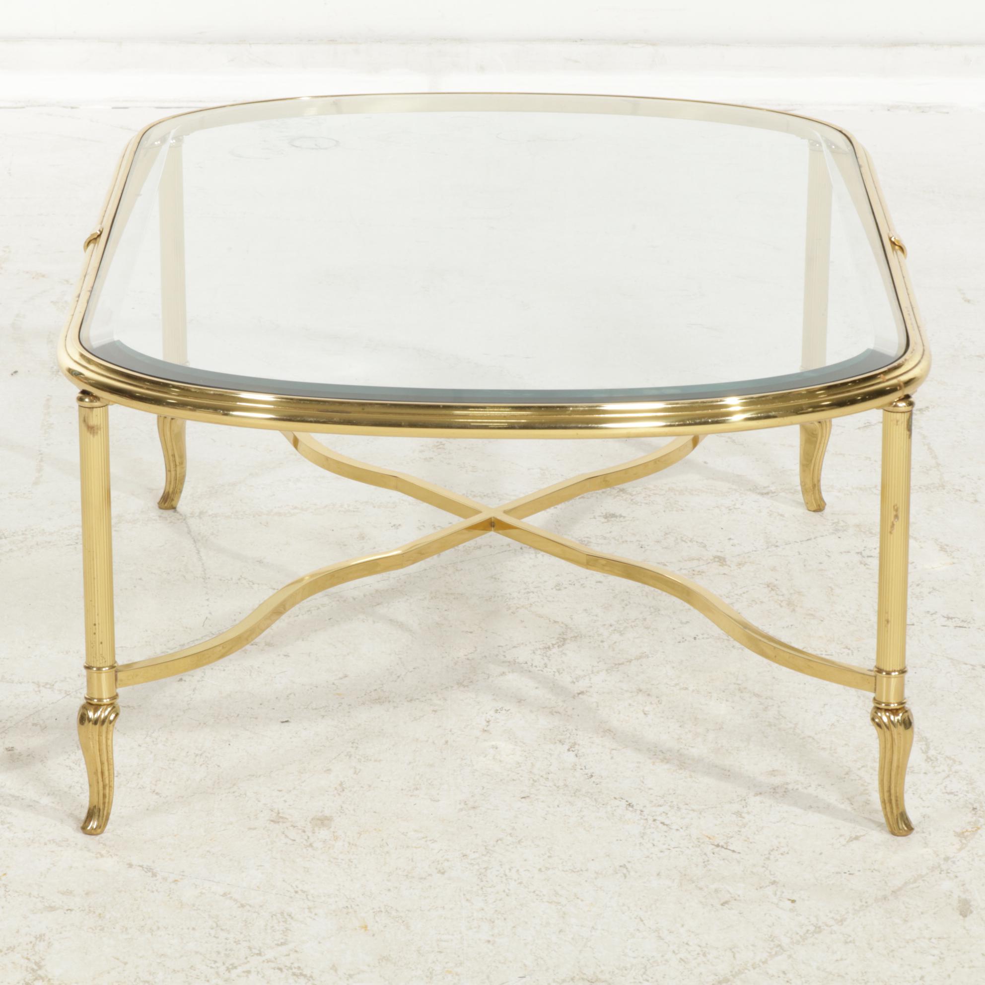 Brass Glass Top Coffee Table