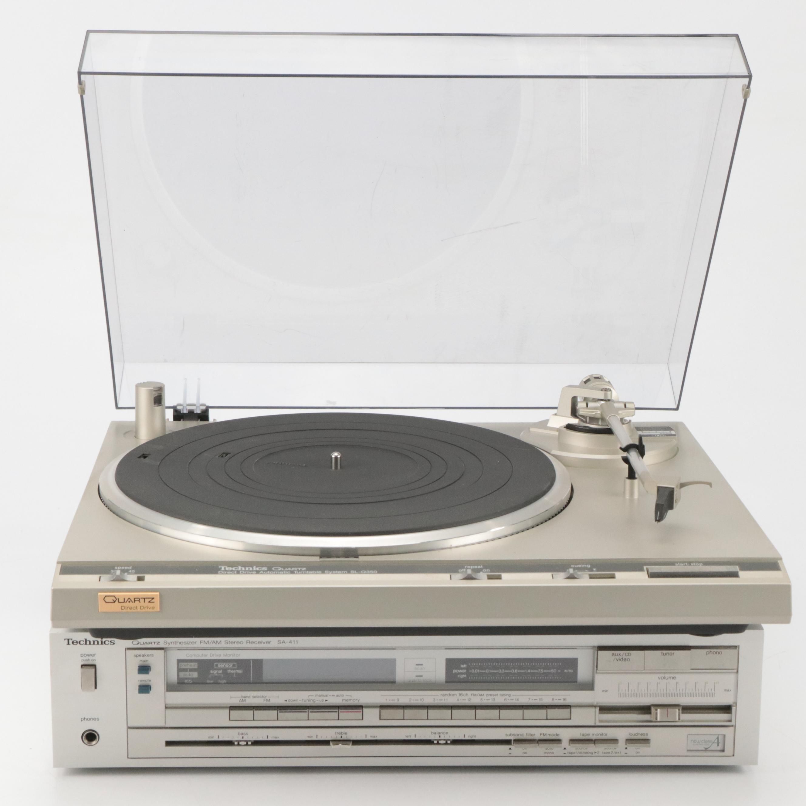 Technics SA-411 FM/AM Stereo Receiver and SL-Q350 Direct Drive Turntable System