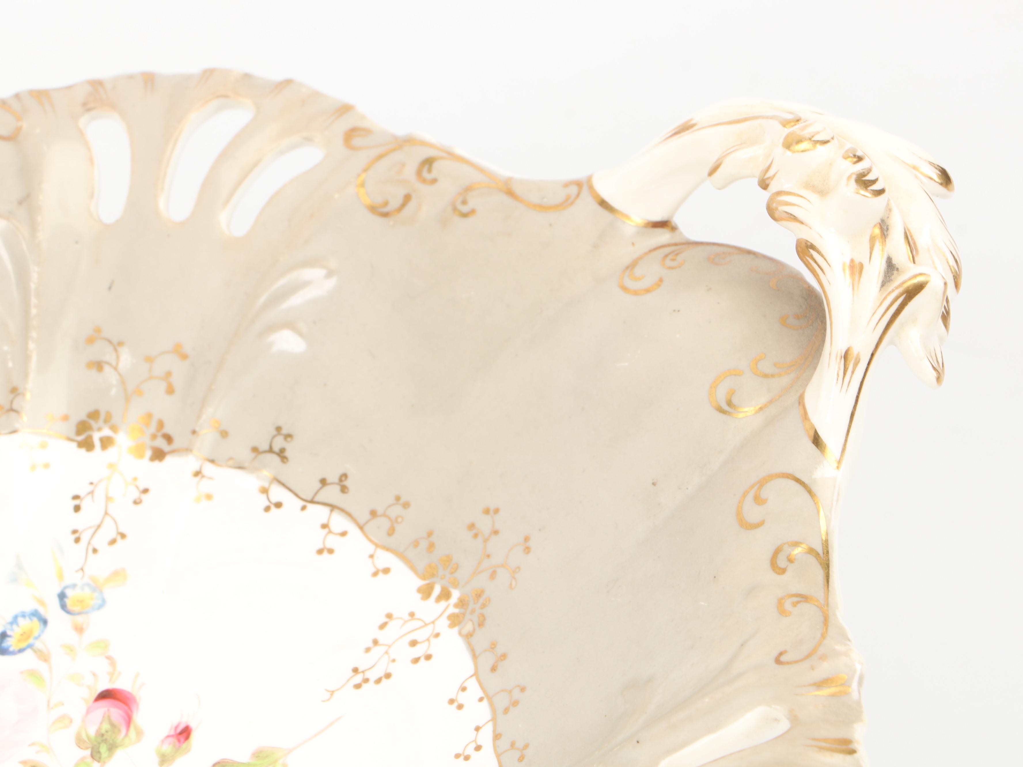 English Porcelain Botanical Dessert Service, Early to Mid-19th Century