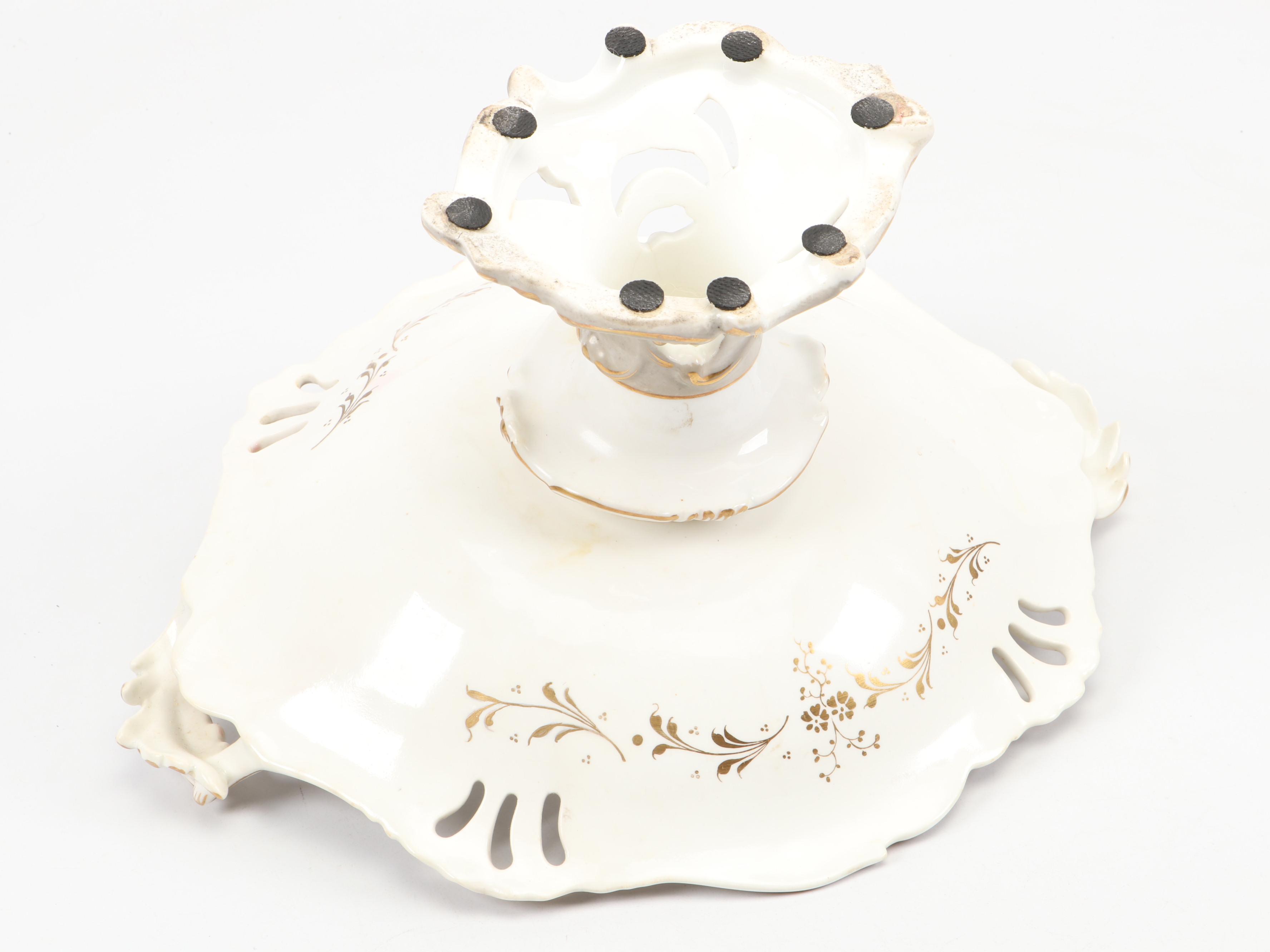 English Porcelain Botanical Dessert Service, Early to Mid-19th Century