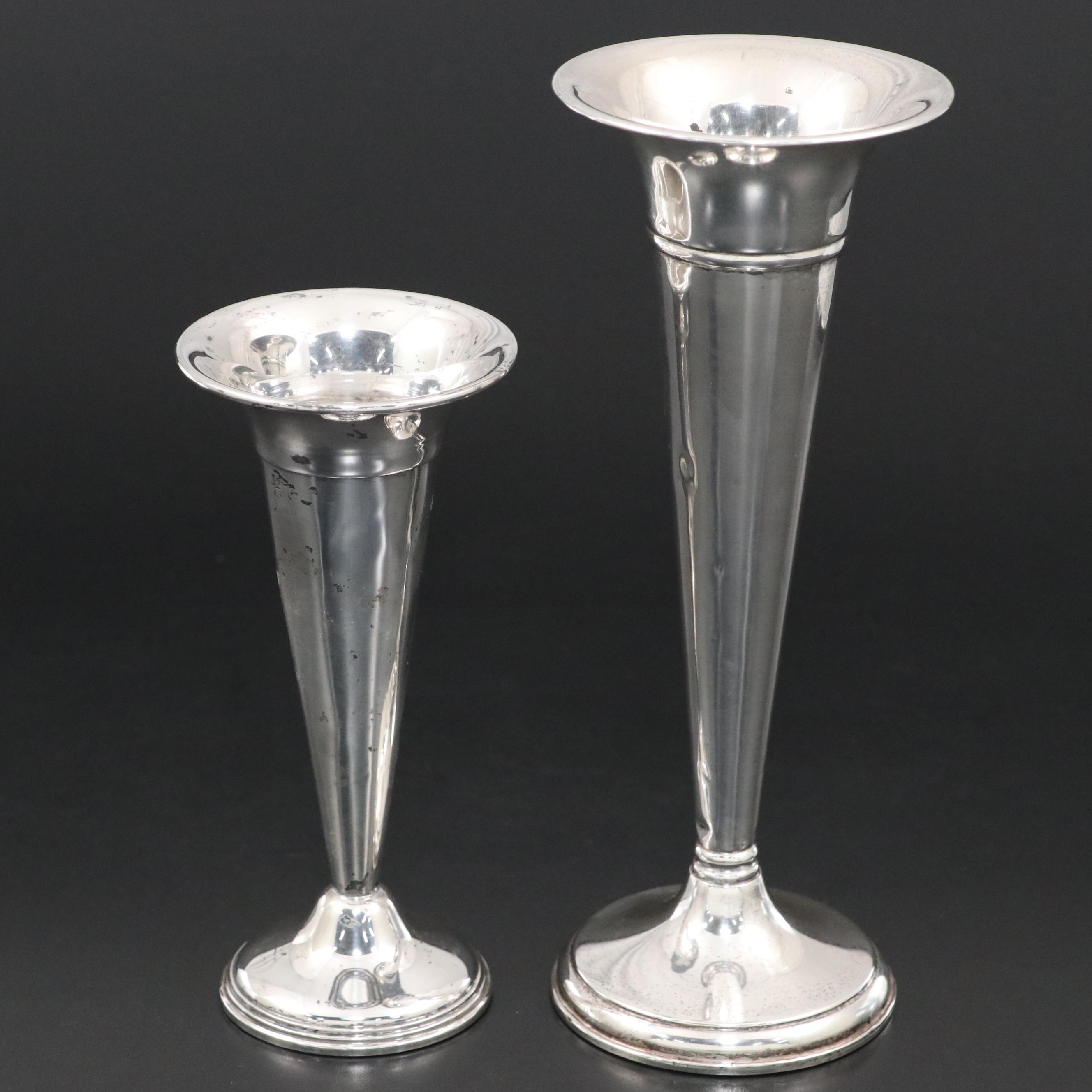 Reed & Barton and Preisner Silver Co. Weighted Sterling Vases