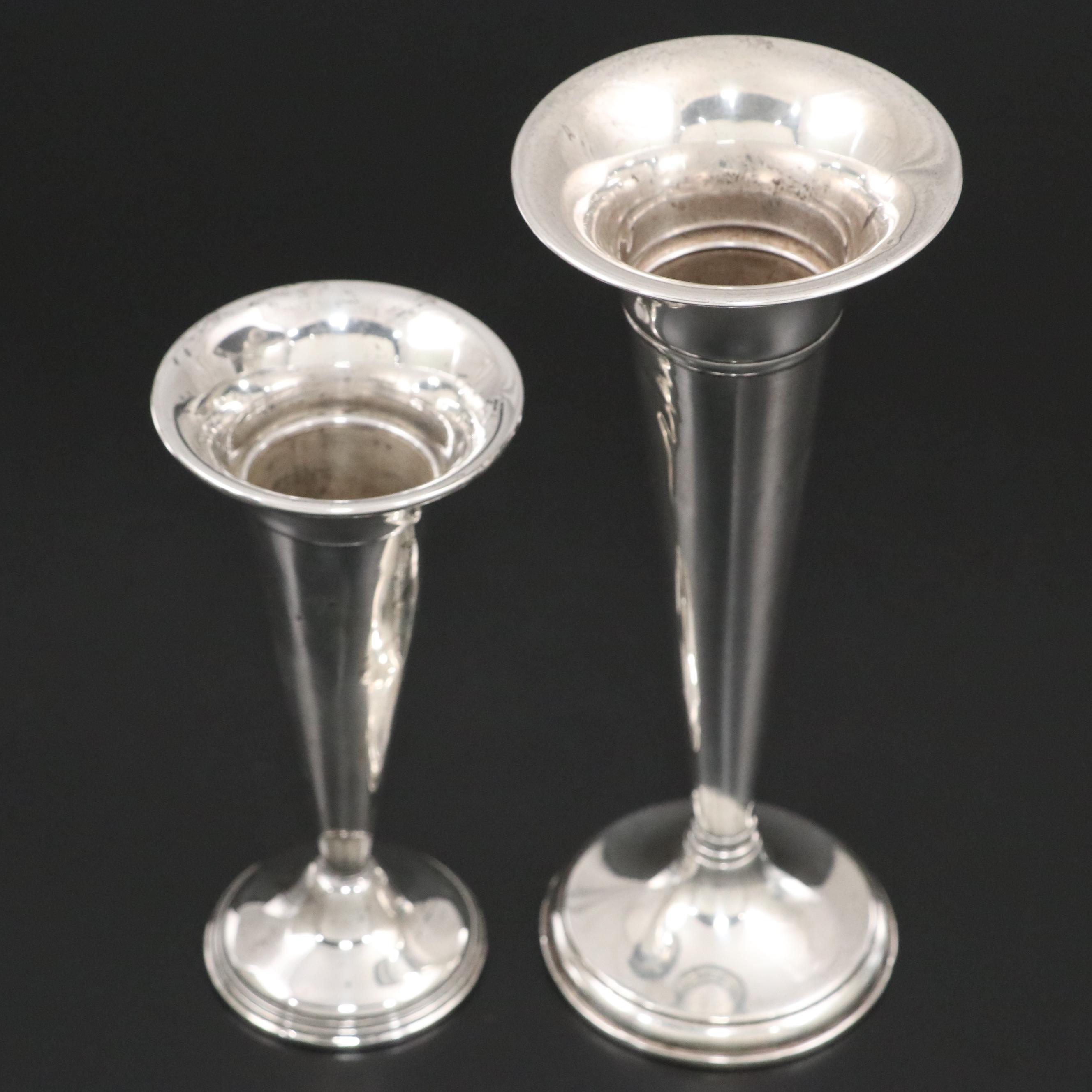 Reed & Barton and Preisner Silver Co. Weighted Sterling Vases