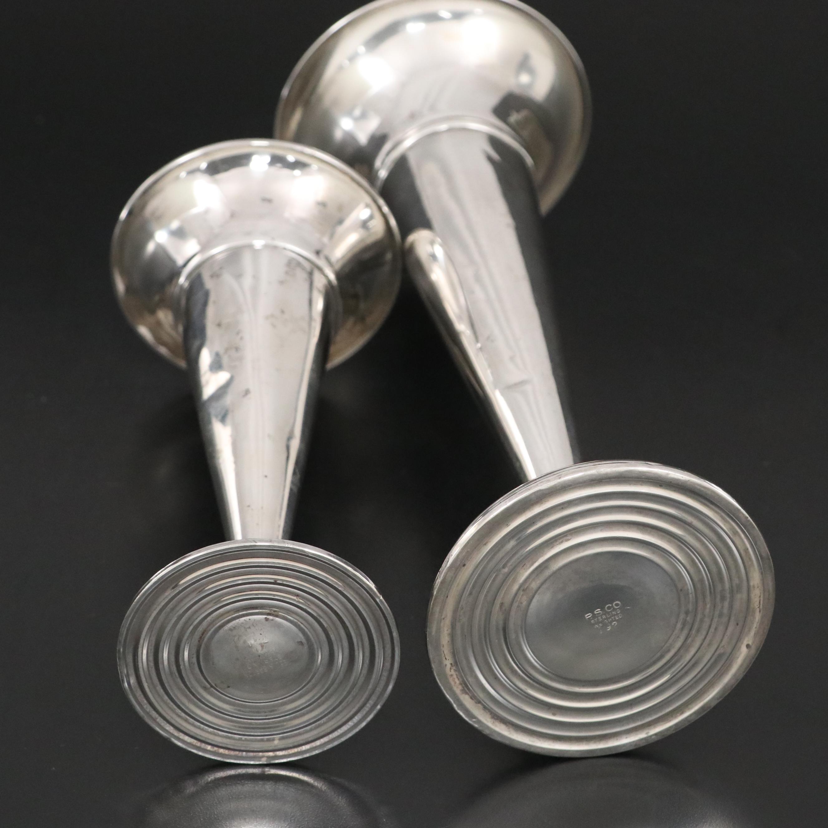 Reed & Barton and Preisner Silver Co. Weighted Sterling Vases