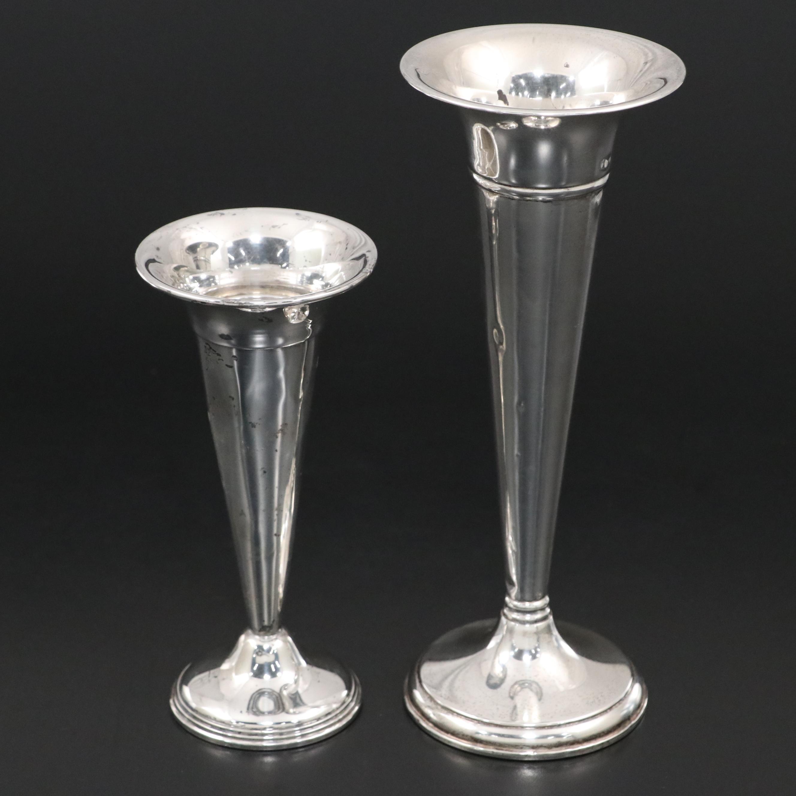 Reed & Barton and Preisner Silver Co. Weighted Sterling Vases