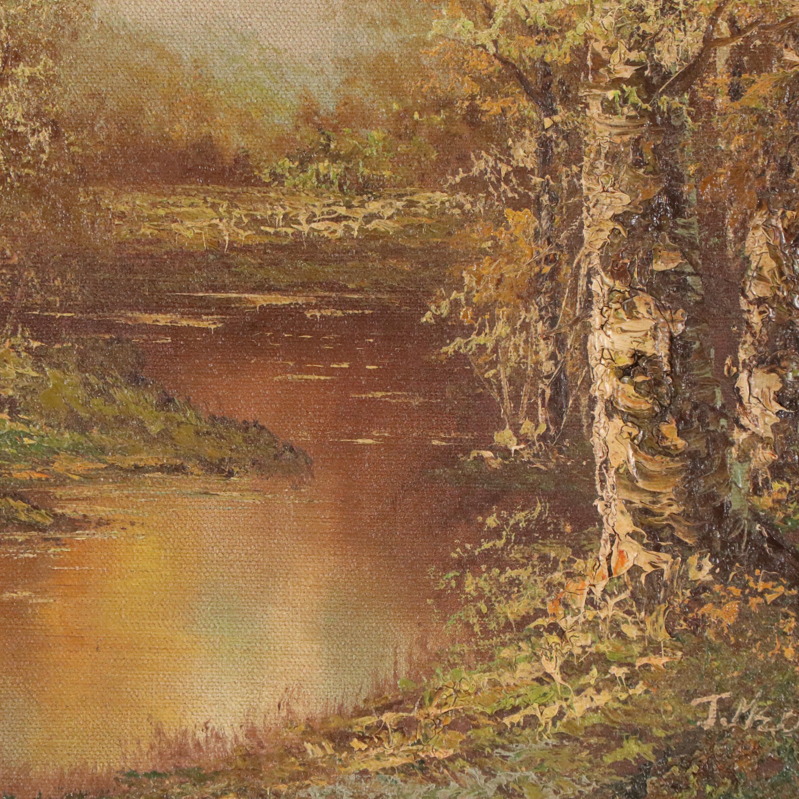 J. Medina Landscape Oil Painting