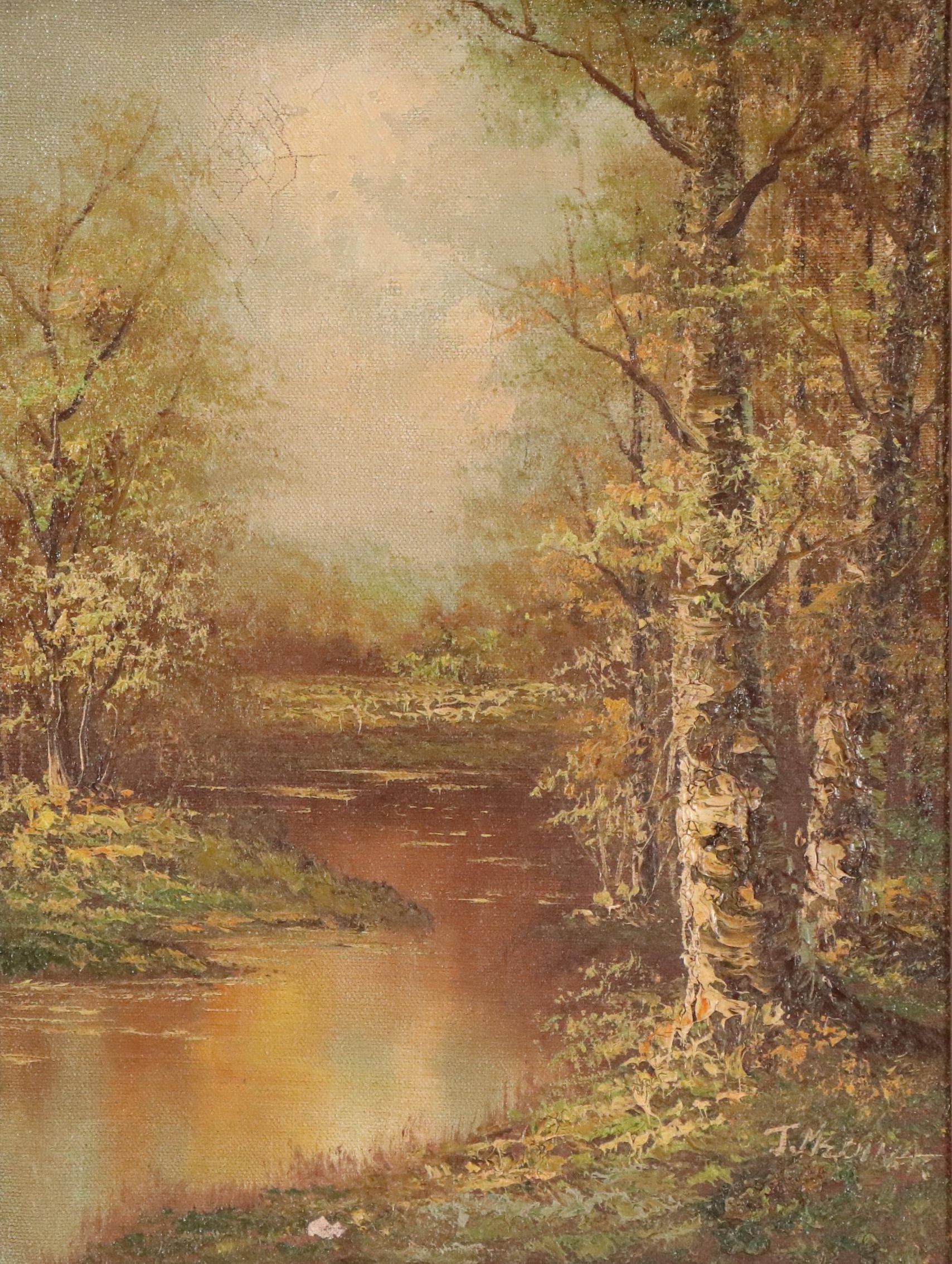 J. Medina Landscape Oil Painting