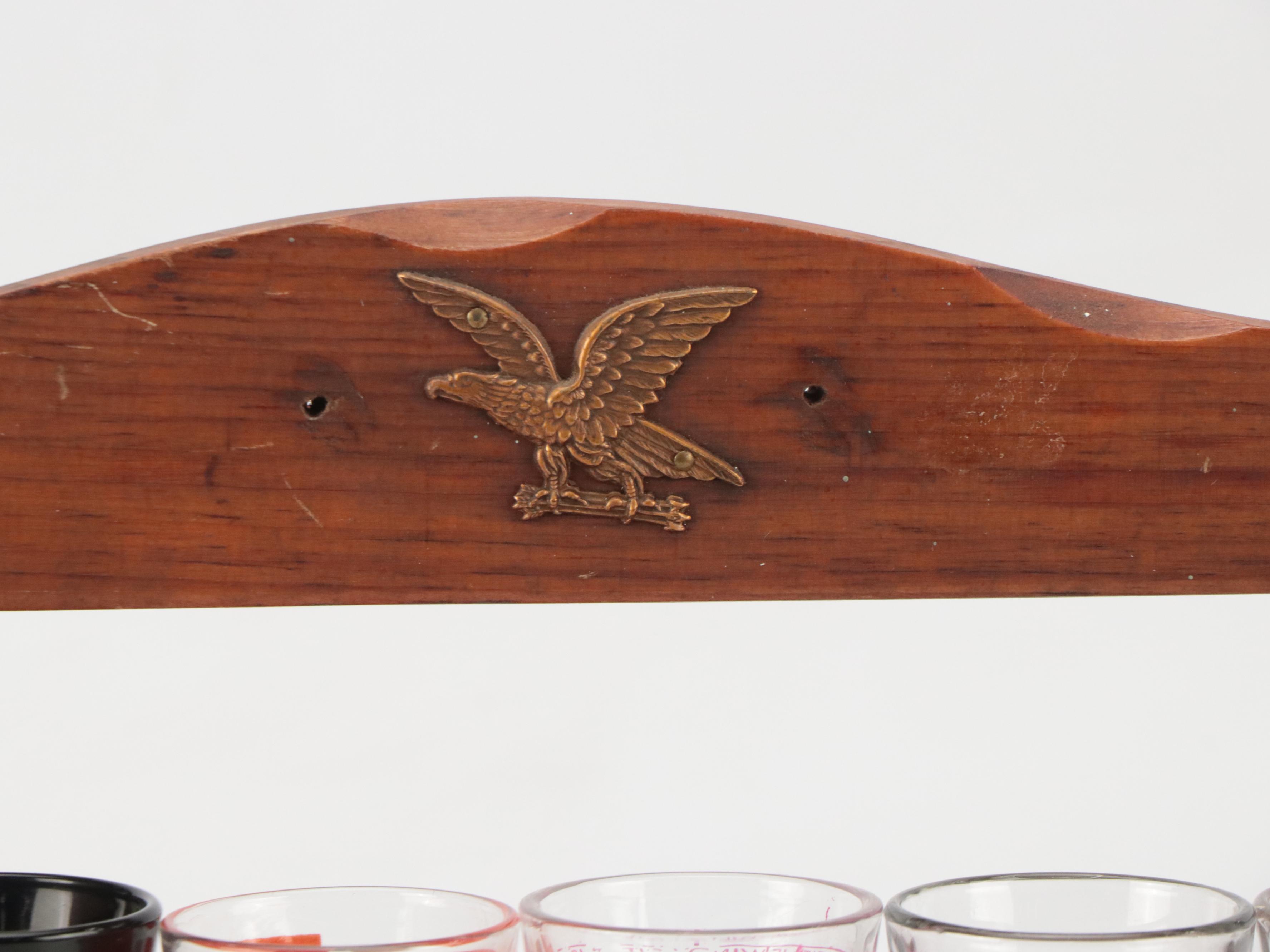 Souvenir and Collectible Shot Glasses with Wood Spice Racks