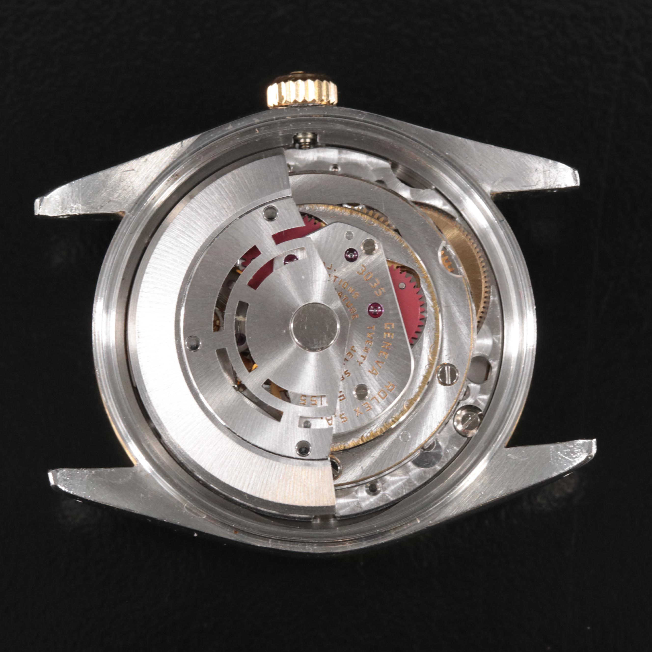 1987 Rolex Oyster Perpetual Engine Turned Bezel Date Watch