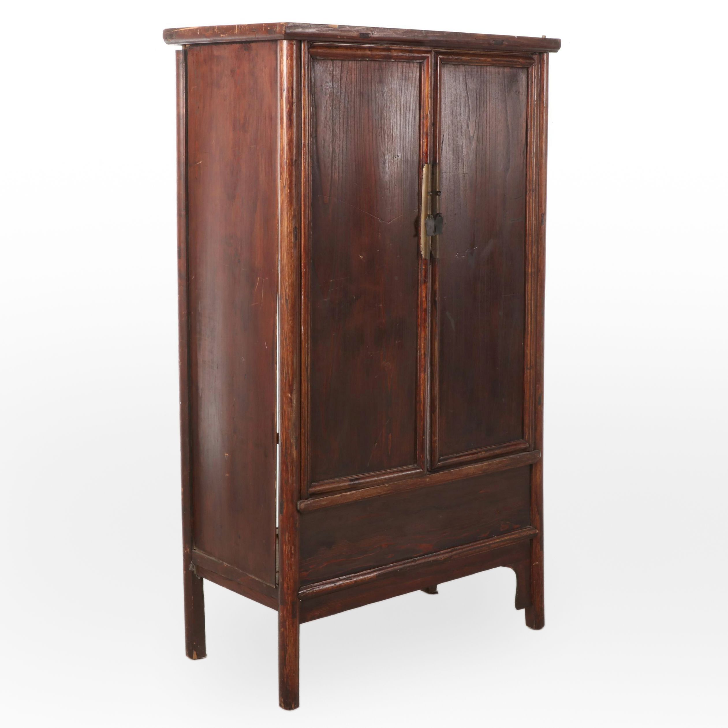 Chinese Elm and Pine Two-Door Cabinet