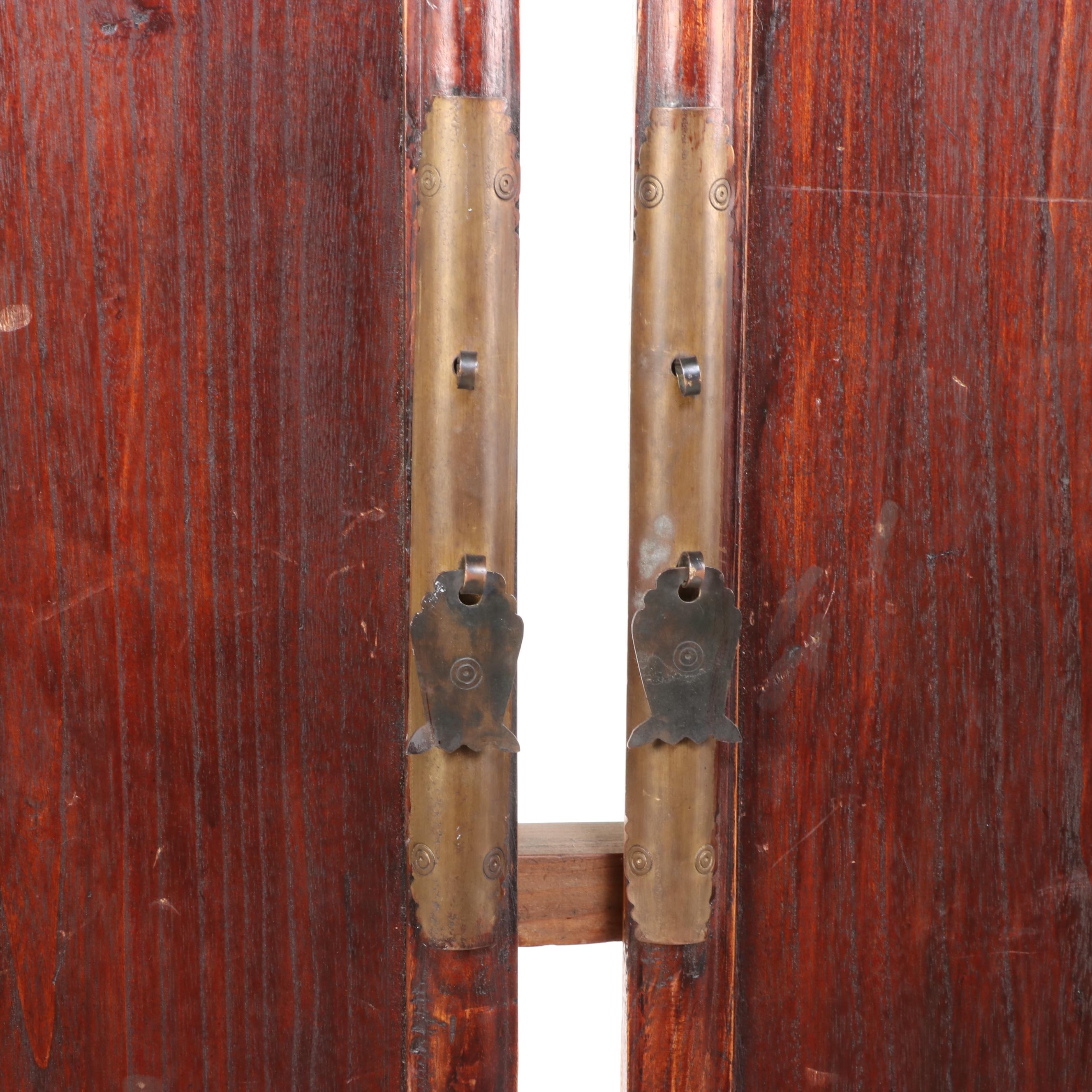 Chinese Elm and Pine Two-Door Cabinet