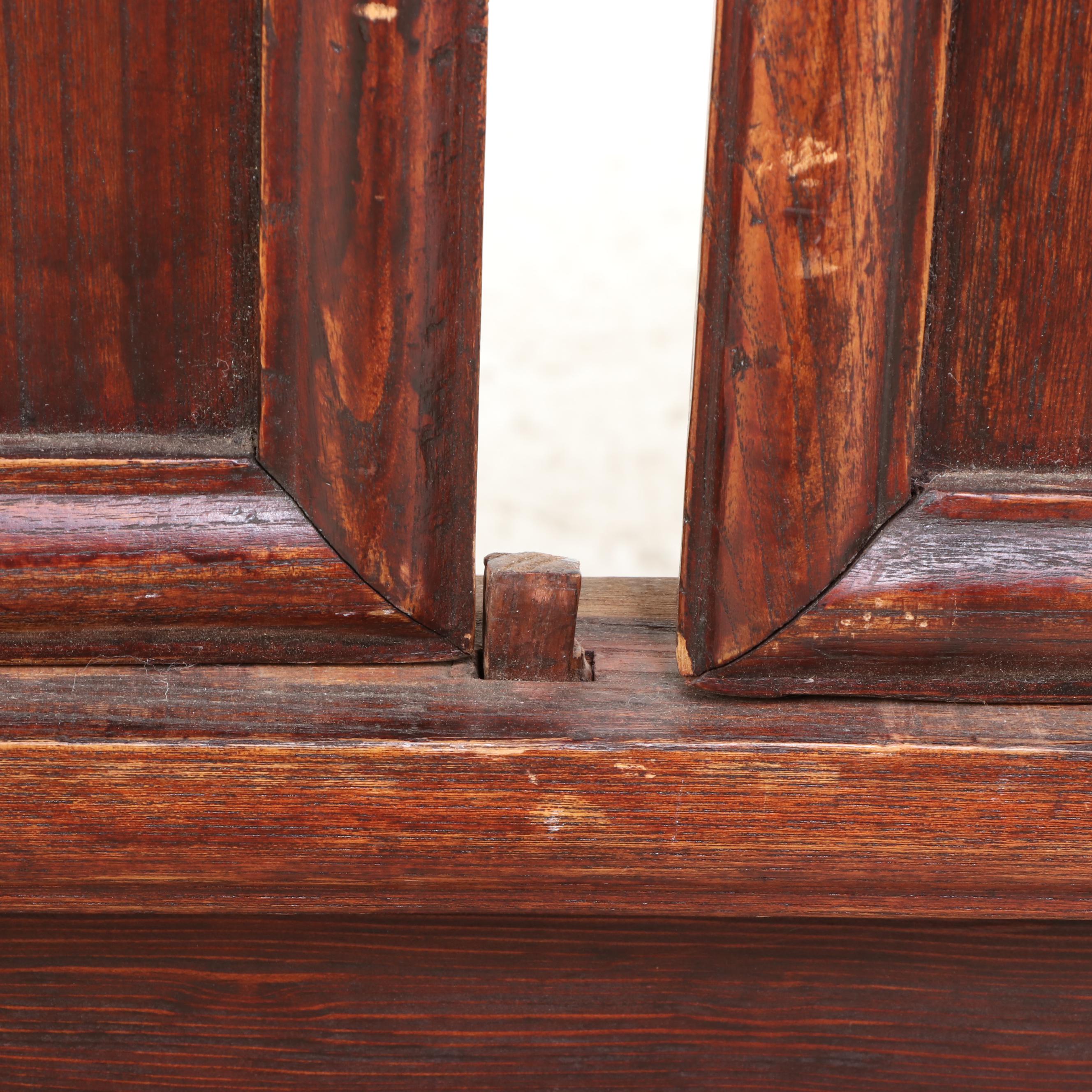 Chinese Elm and Pine Two-Door Cabinet