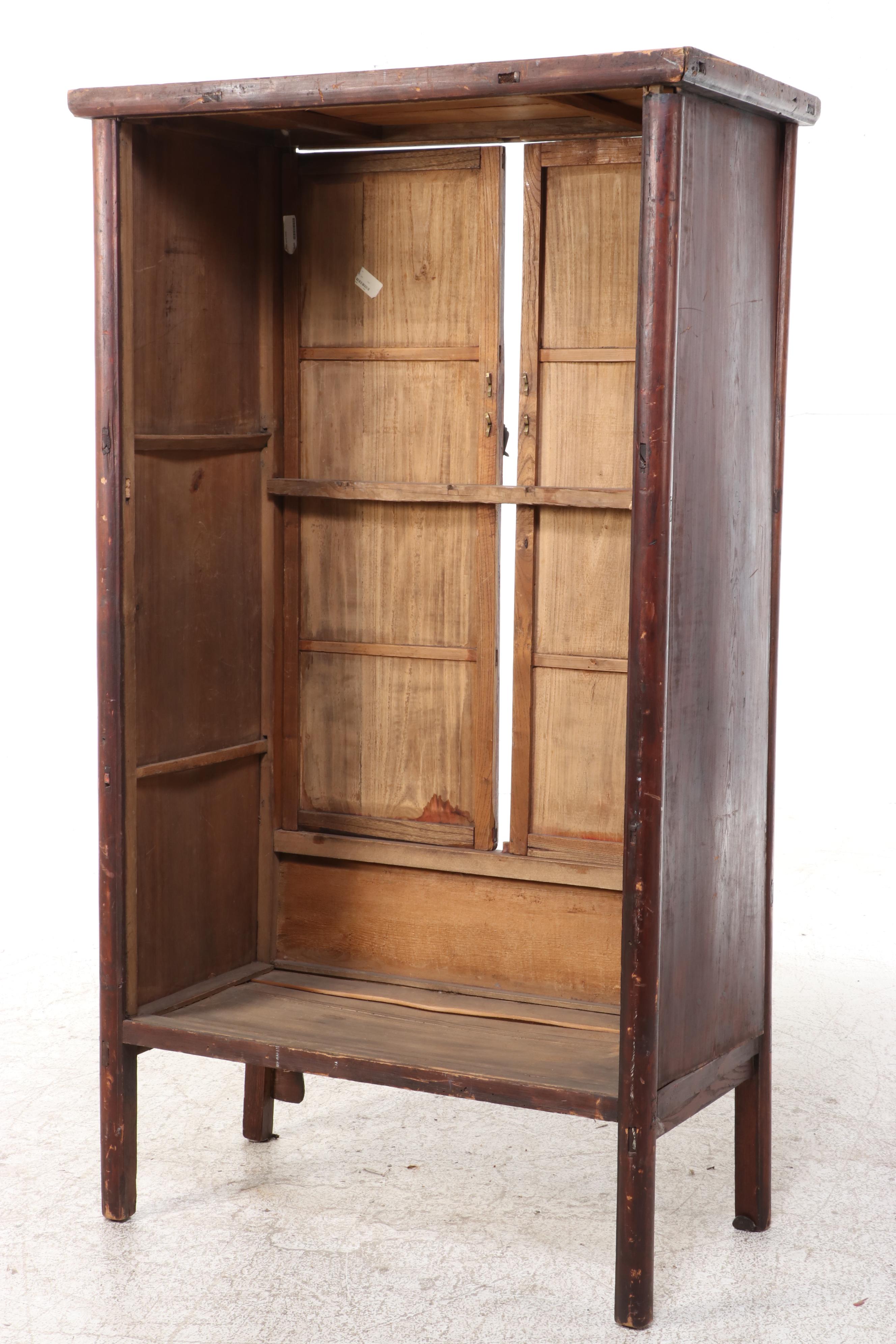 Chinese Elm and Pine Two-Door Cabinet