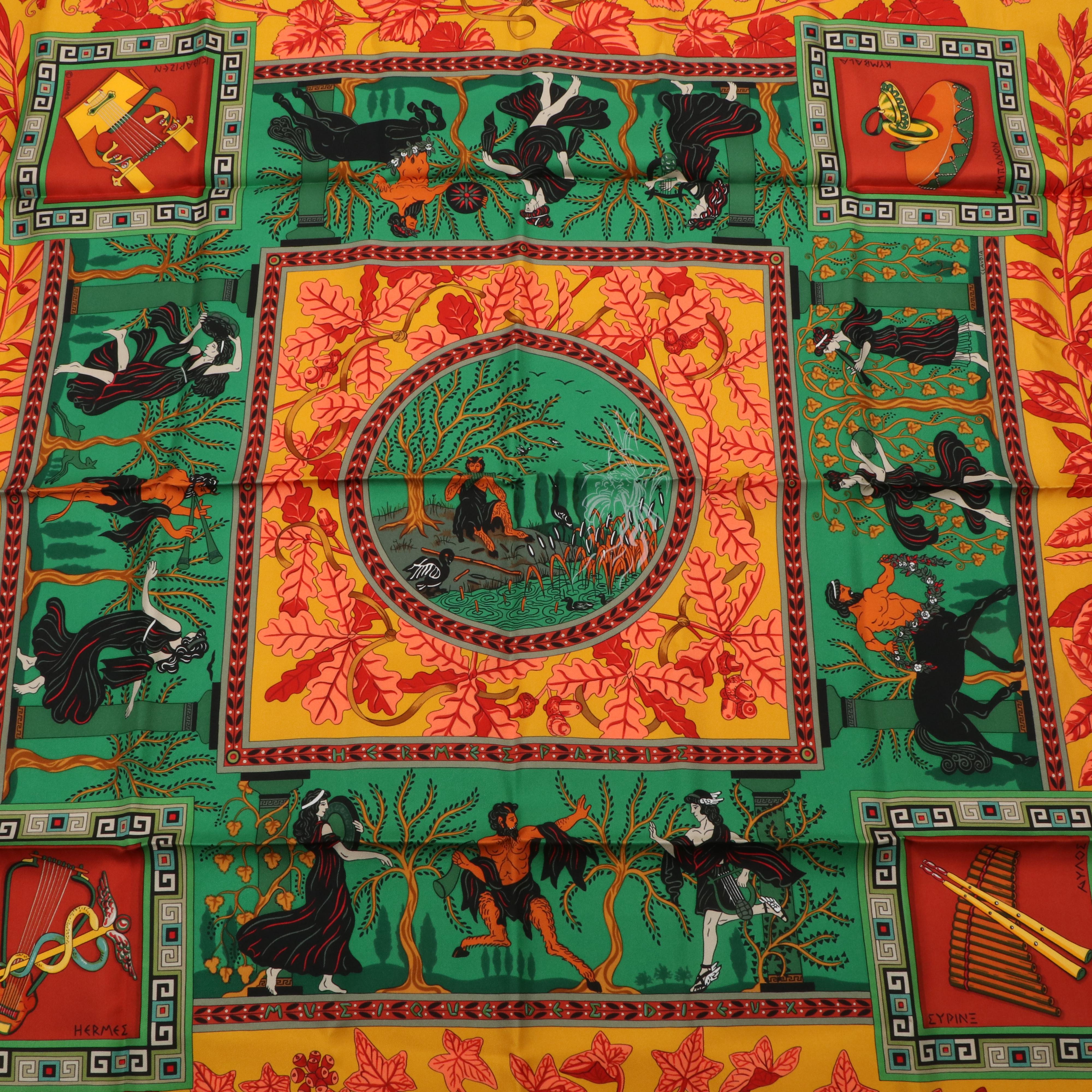Hermès "Music of The Gods" Silk Twill Scarf 90