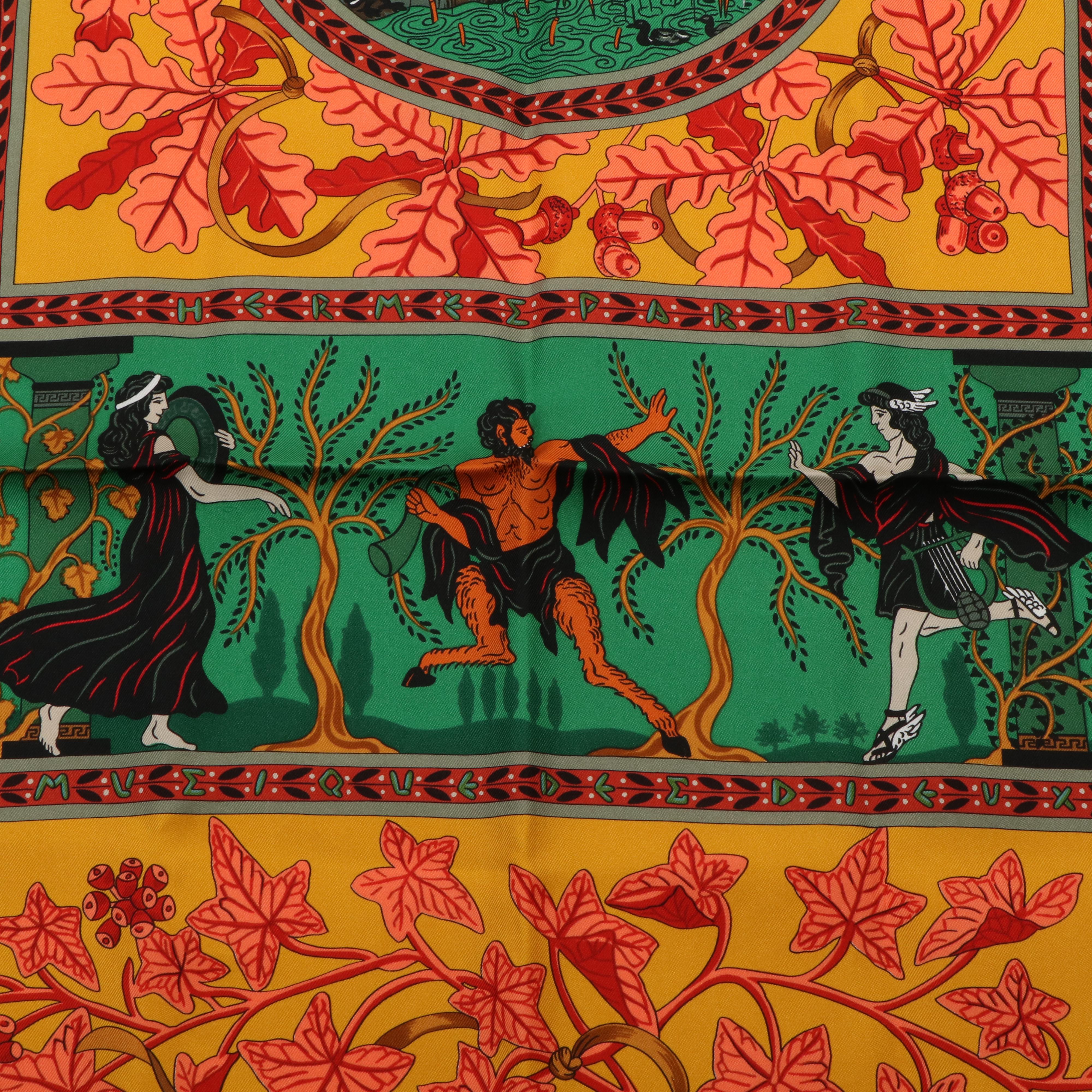 Hermès "Music of The Gods" Silk Twill Scarf 90