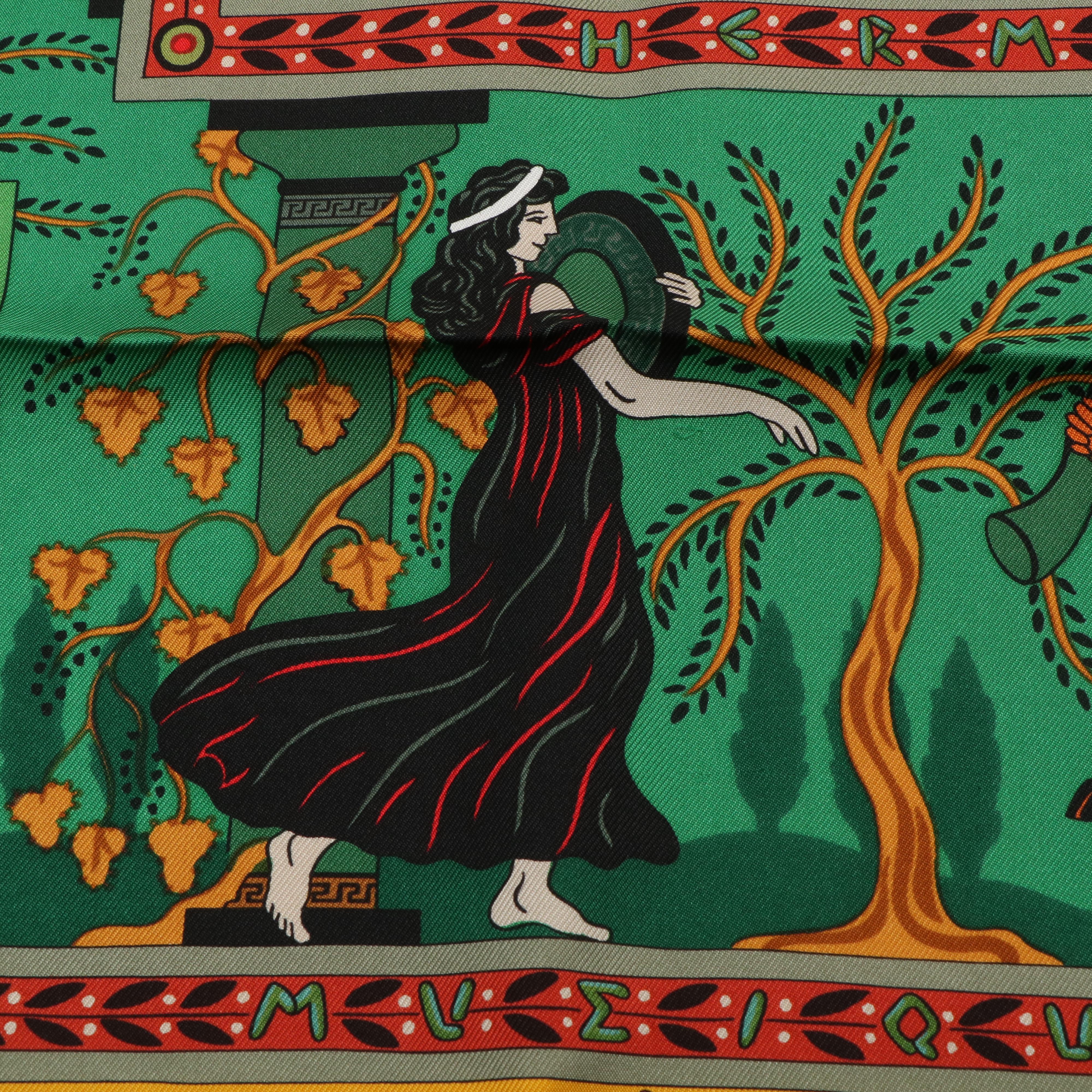 Hermès "Music of The Gods" Silk Twill Scarf 90