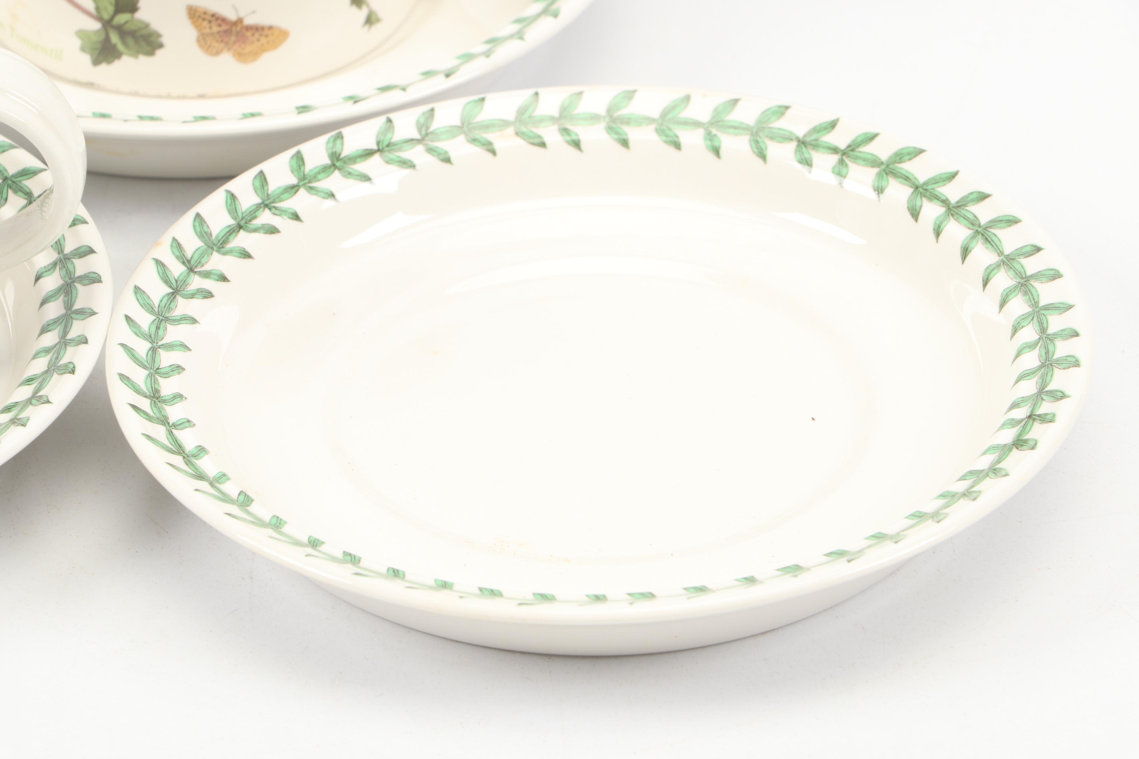 Portmeirion "Botanic Garden" Cups and Saucers with Johnson Bros "Partridge" Mug