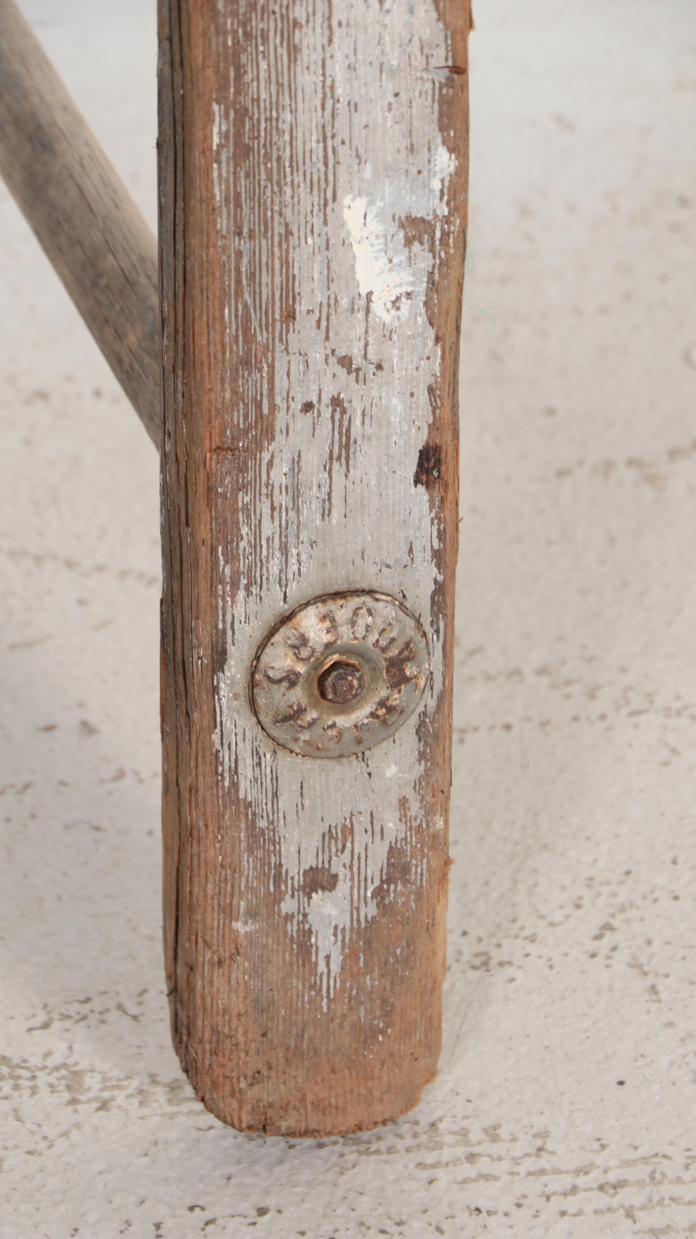 Primitive Wooden Ladder and Paddle with Wall Mounts