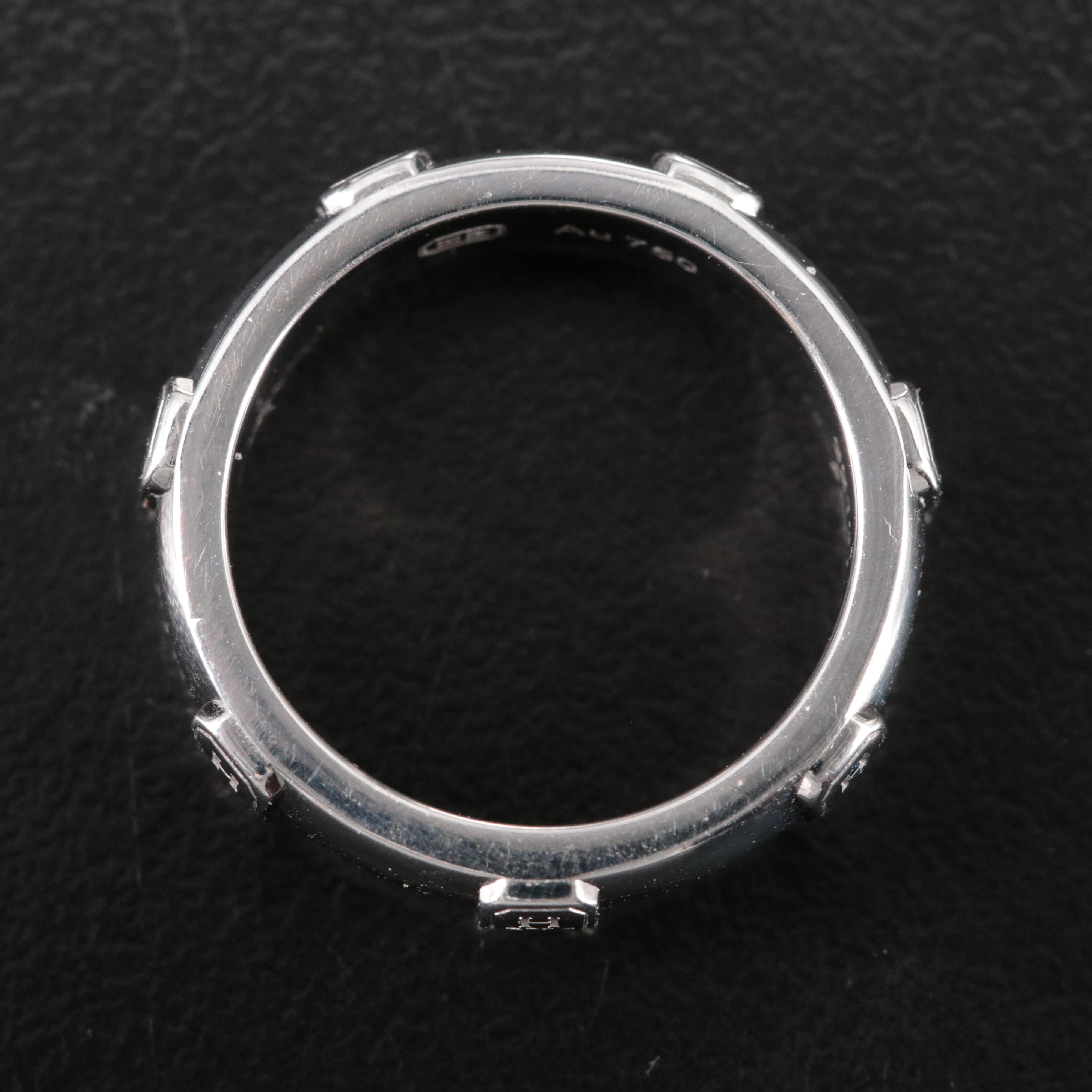 Harry Winston HW Logo 18K Ring with Diamond Accent