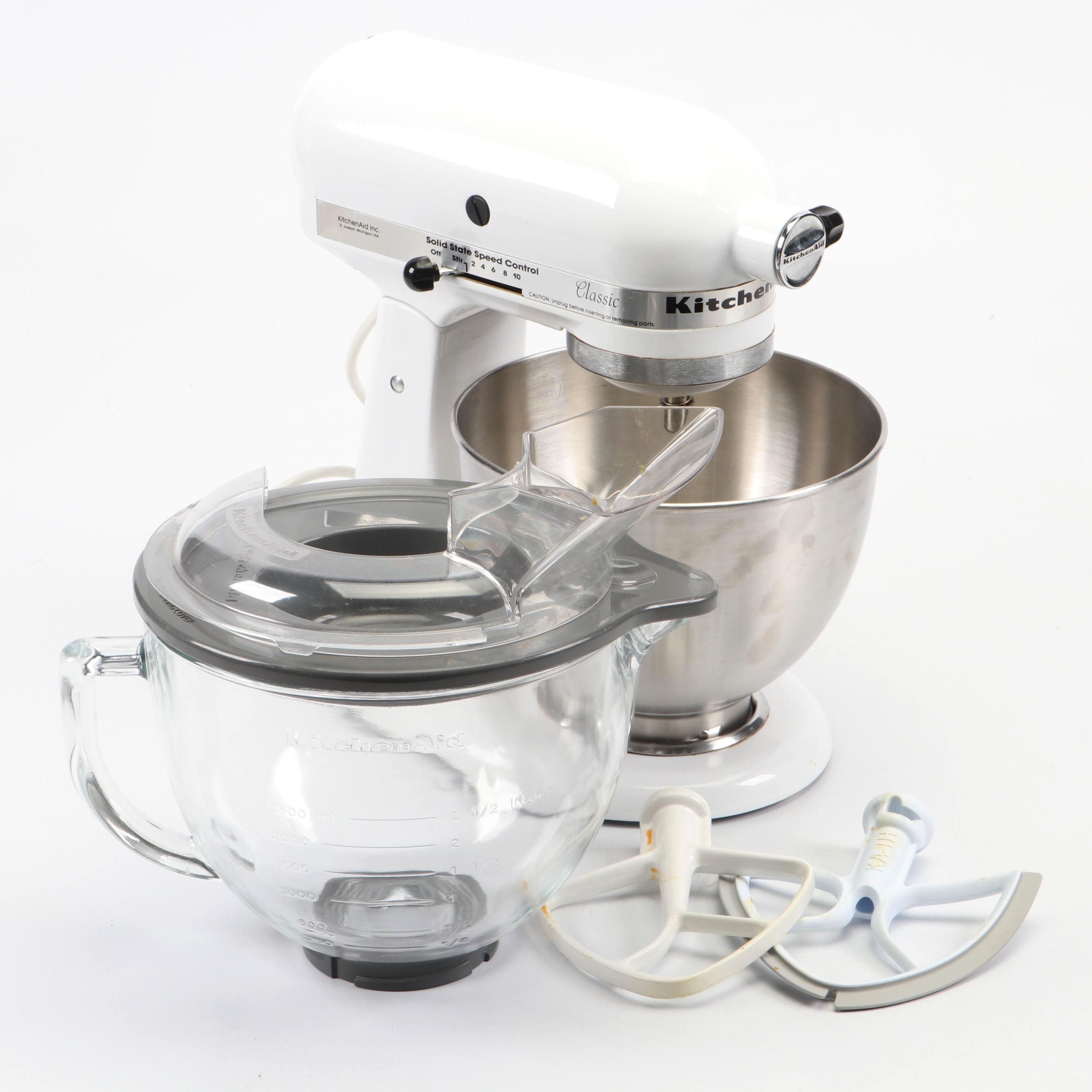 KitchenAid Classic Stand Mixer with Extra Paddles and Glass Mixing Bowl