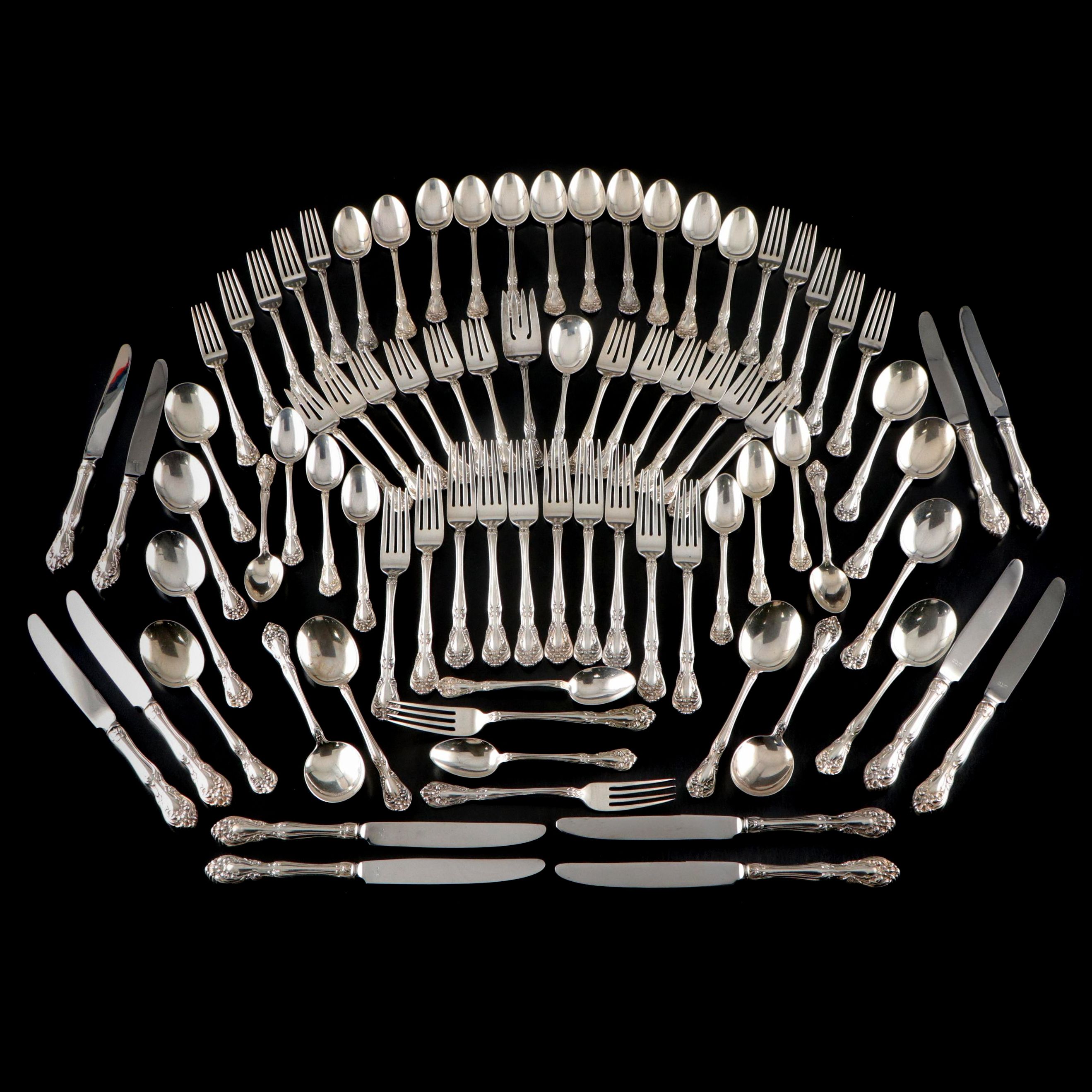 Alvin "Chateau Rose" Sterling Silver Flatware, Mid to Late 20th Century