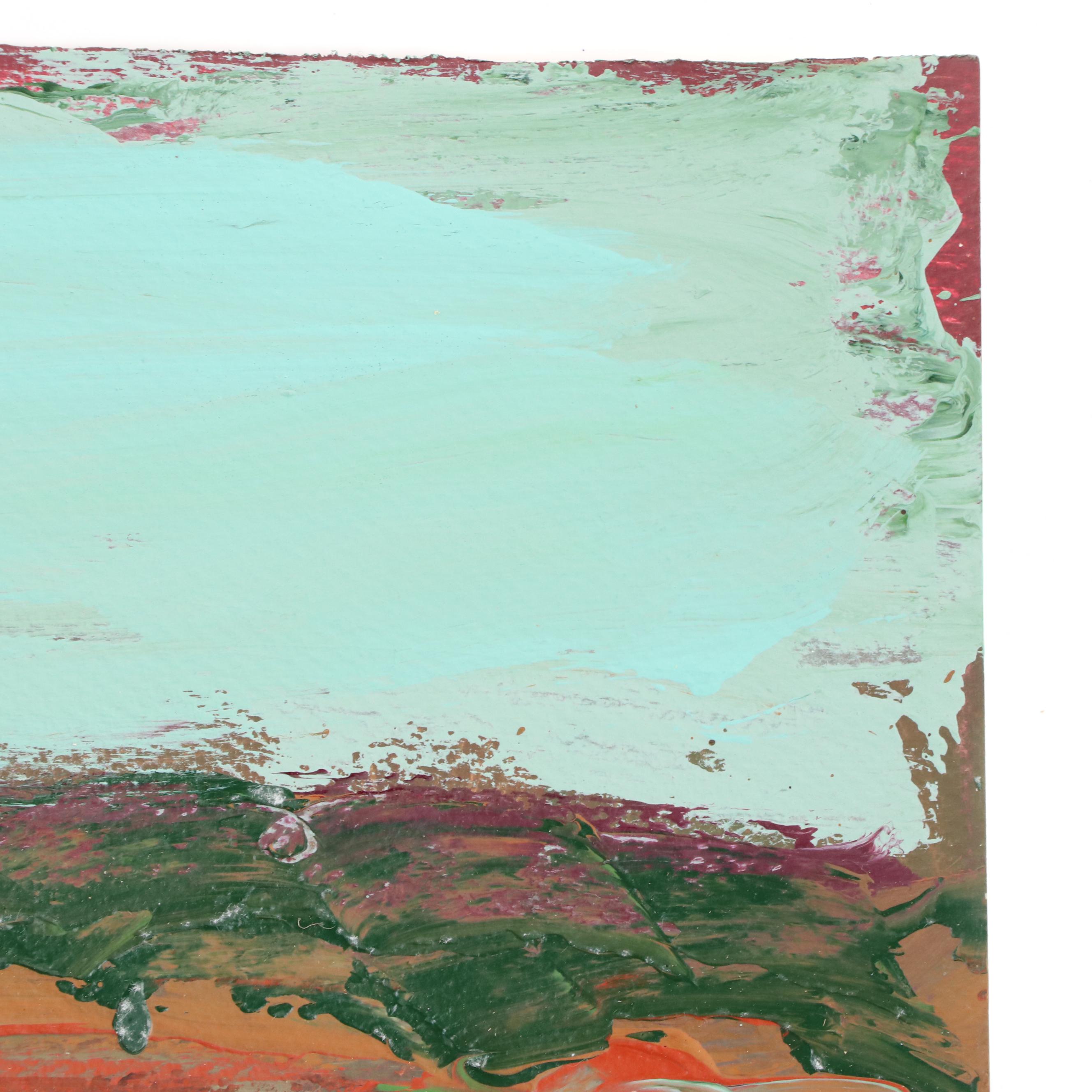 Harry Hilson Modern Landscape Acrylic Painting, Late 20th Century