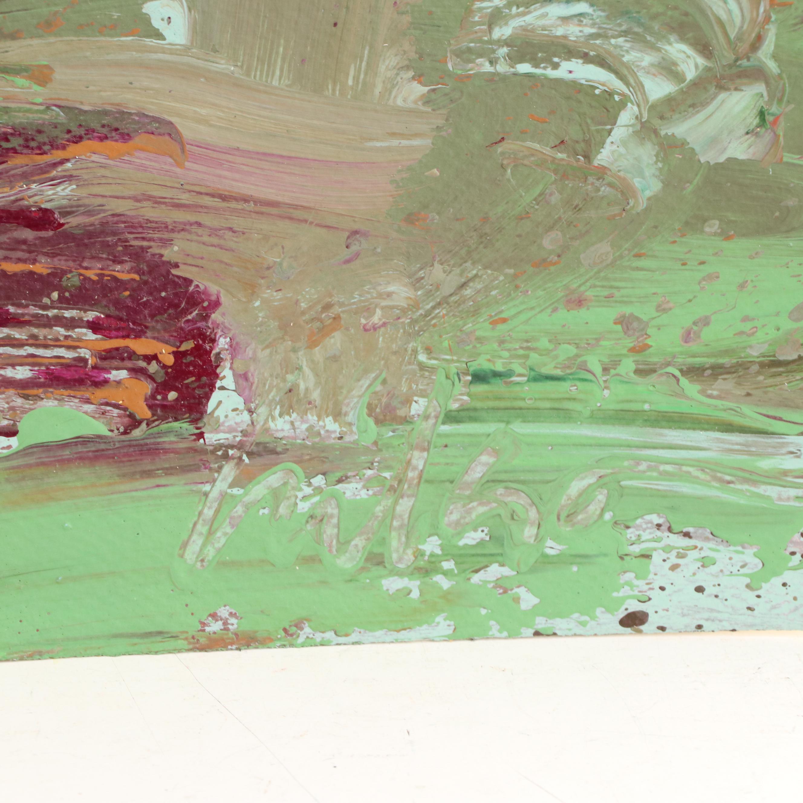 Harry Hilson Modern Landscape Acrylic Painting, Late 20th Century