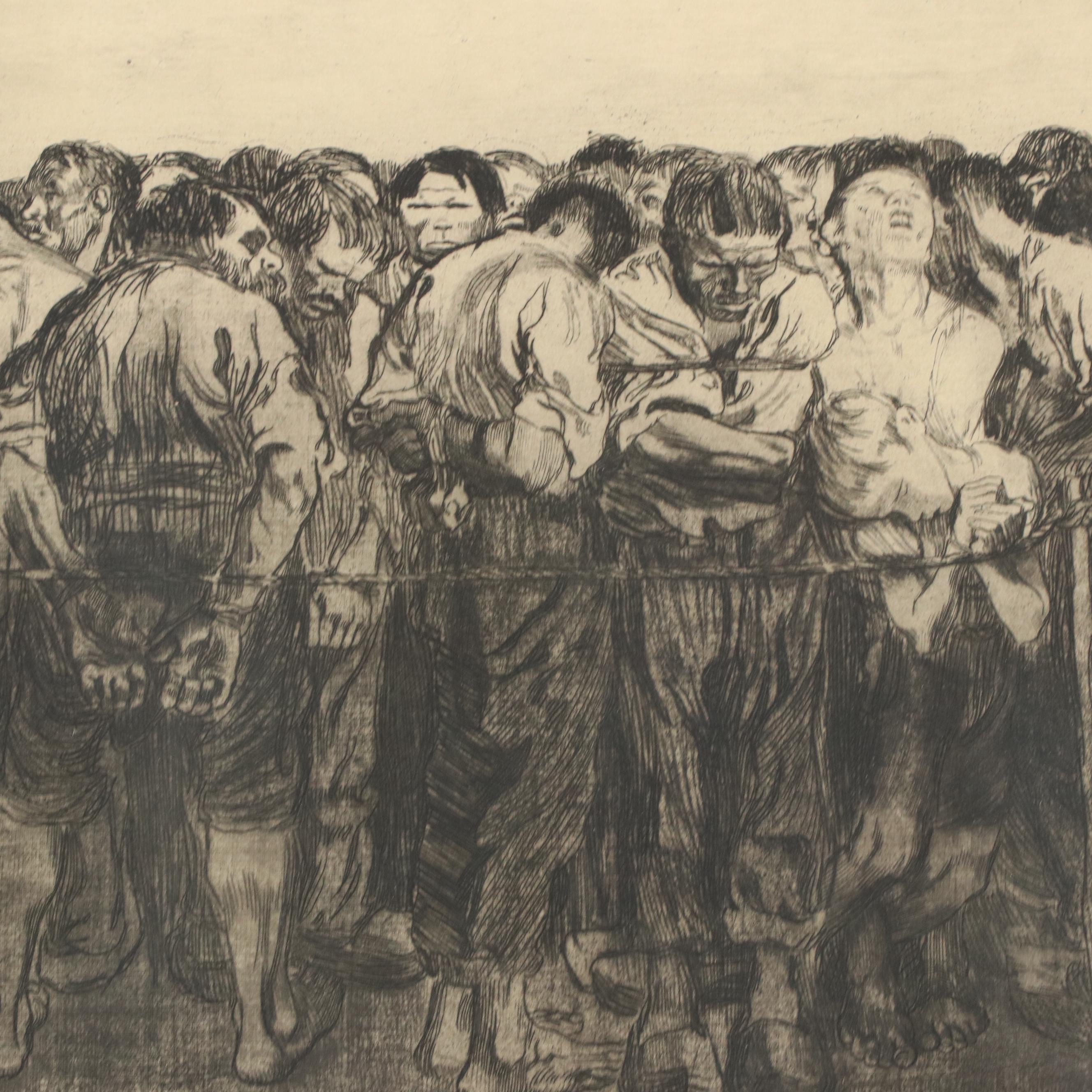 Käthe Kollwitz Etching "The Prisoners," Circa 1930s