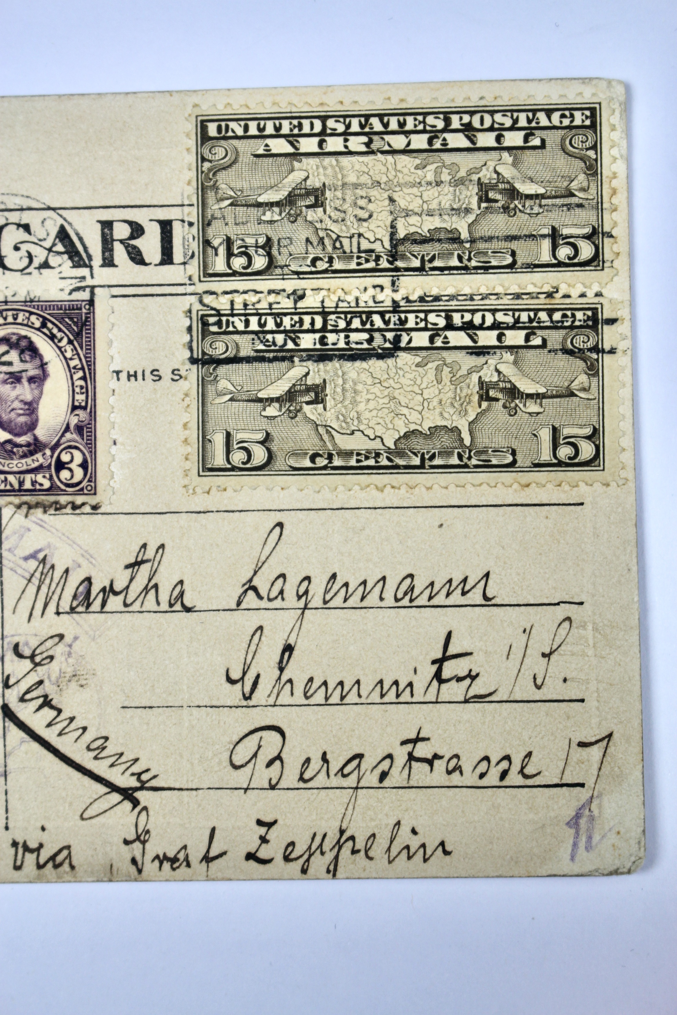 1928 Graf Zeppelin Postcard, Baltimore to Germany