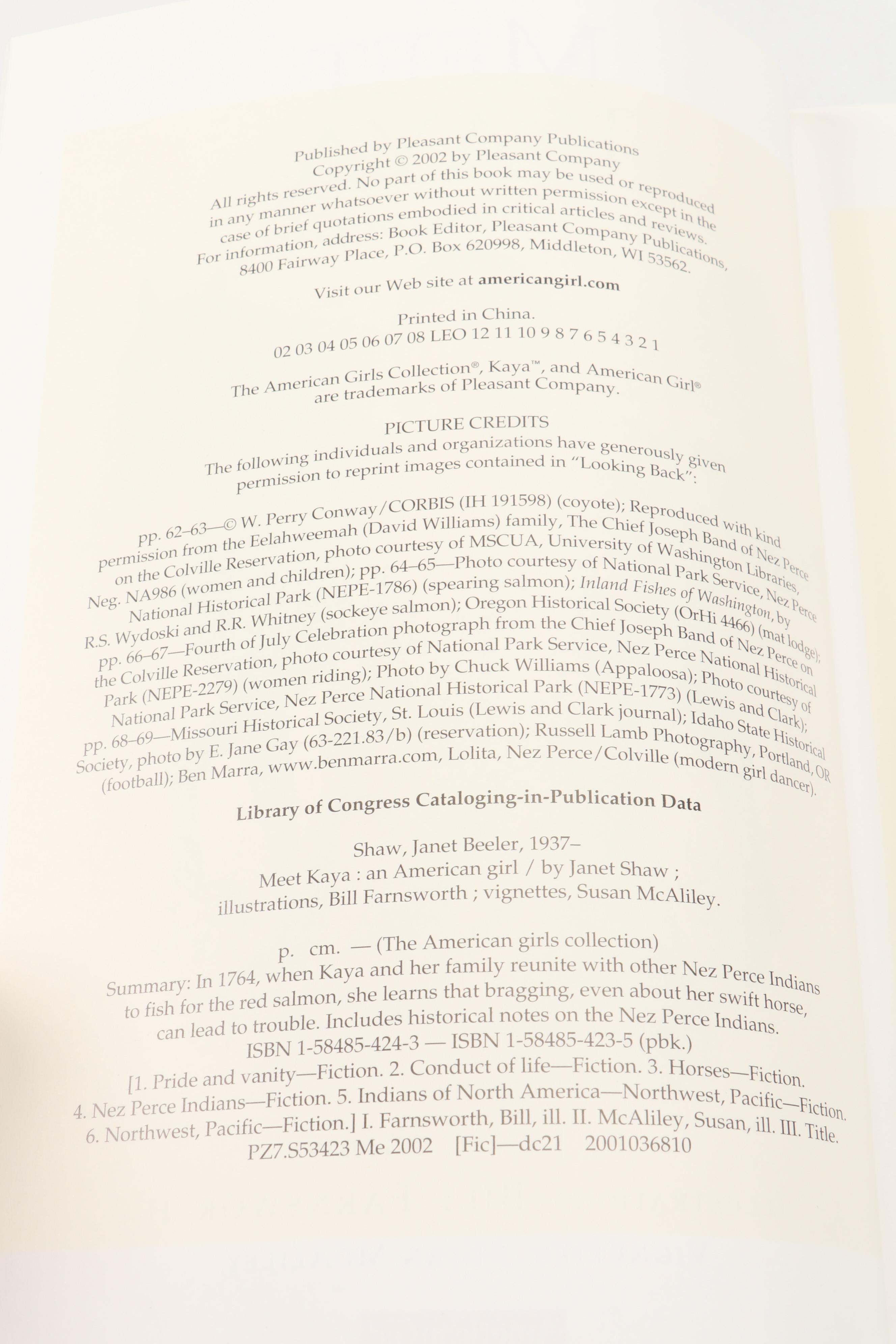 American Girl "Kaya" Doll with Books and Accessories