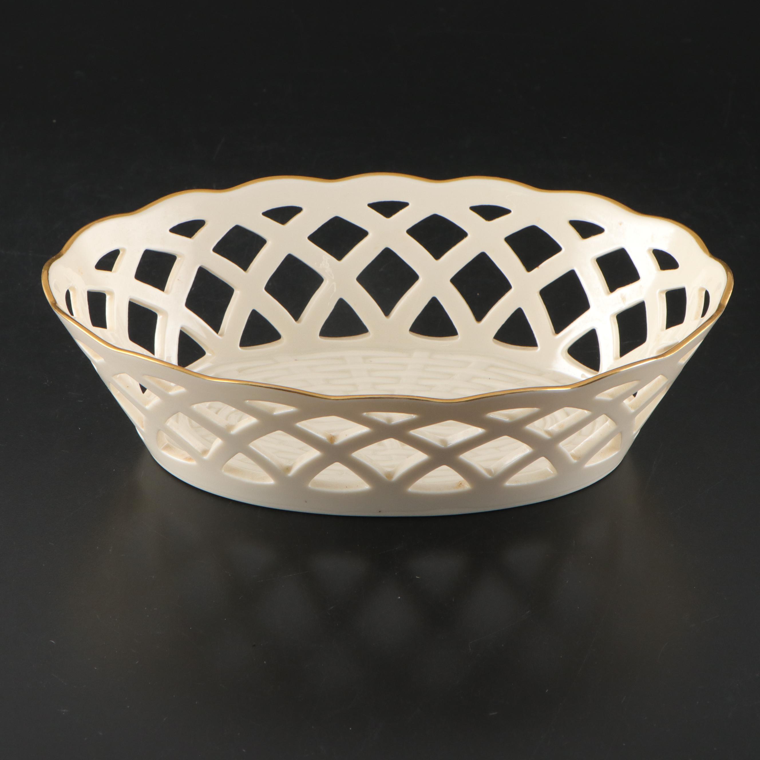 Lenox Porcelain Basket with Dandelion Shade and Block House Decoration