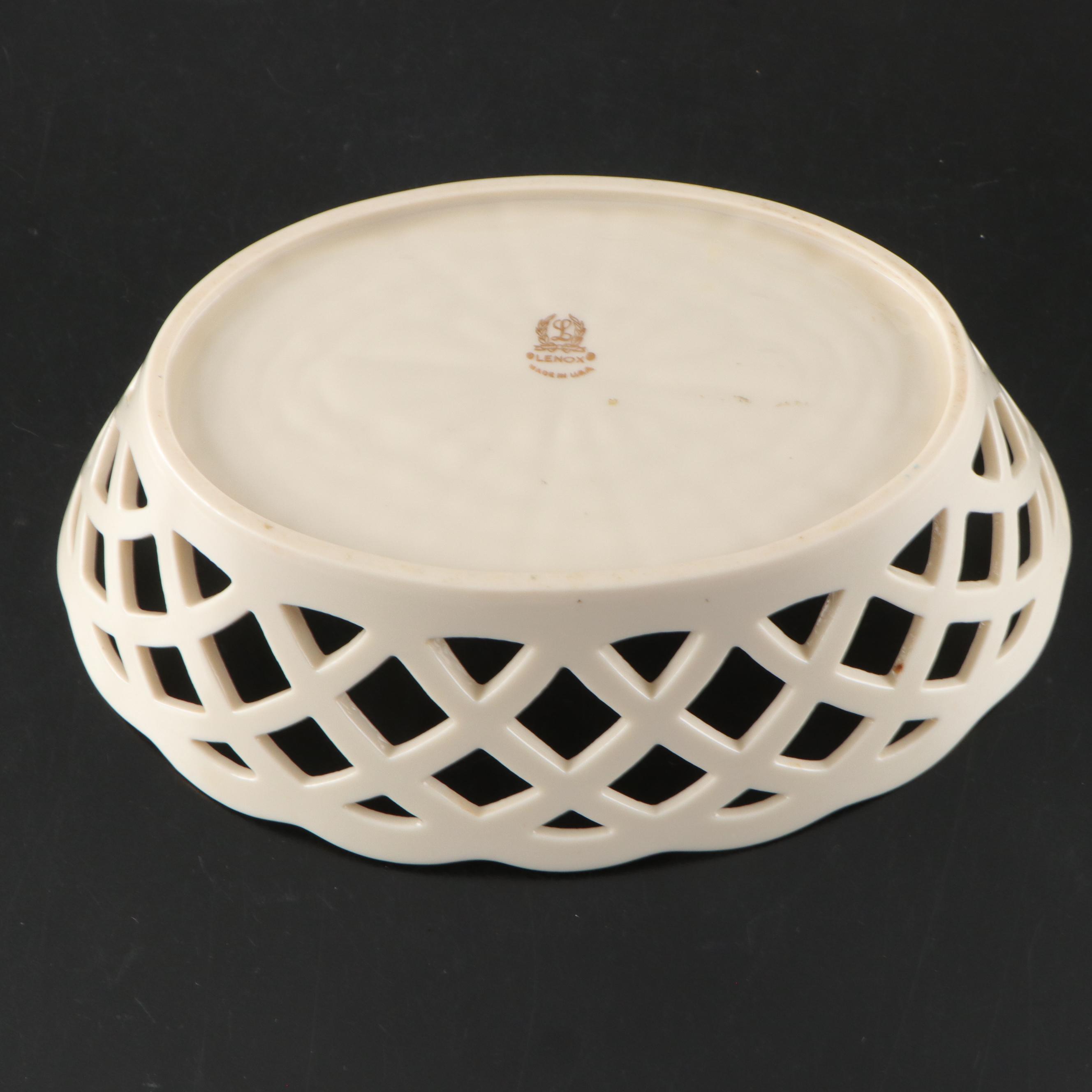 Lenox Porcelain Basket with Dandelion Shade and Block House Decoration