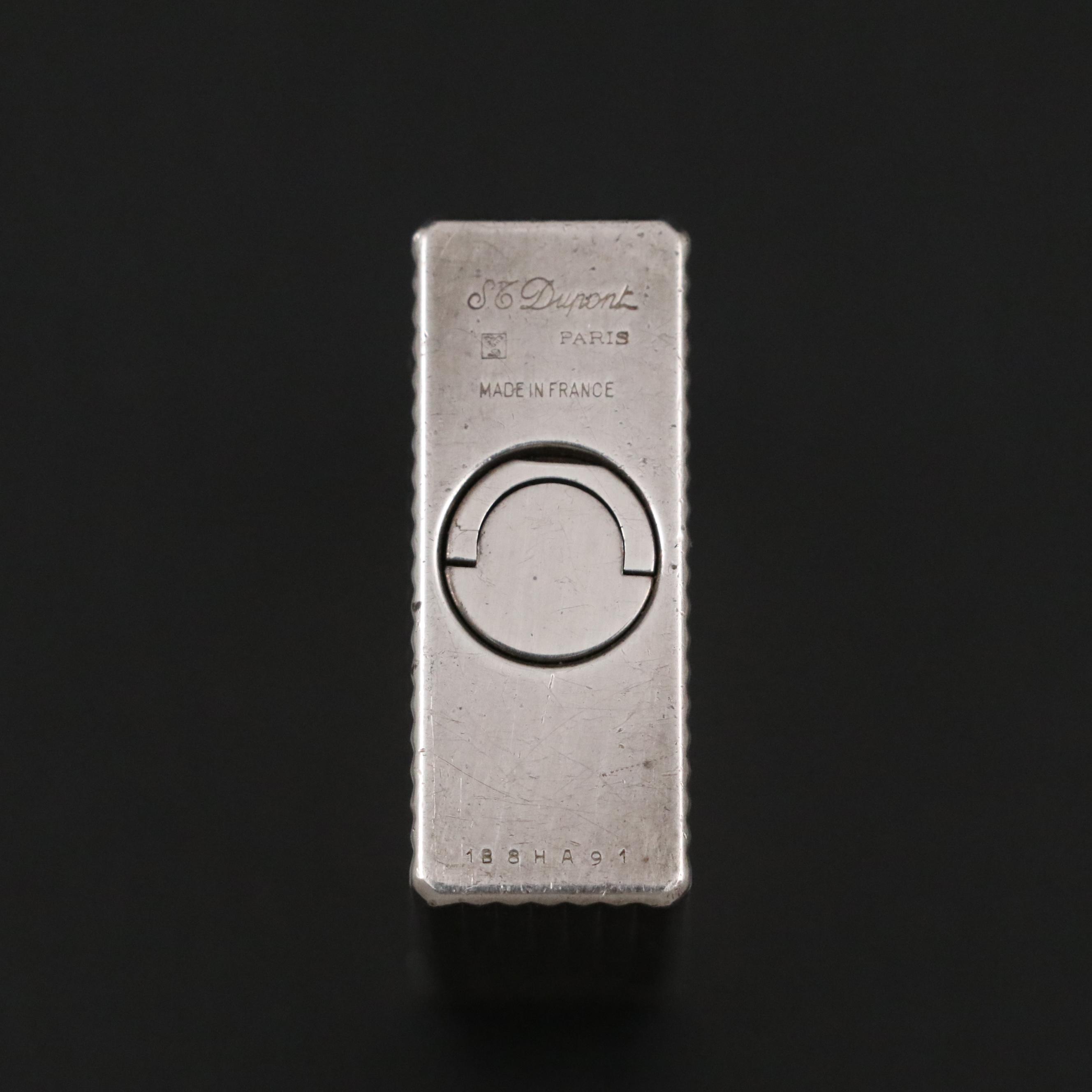 French S.T. Dupont Silver Plate Roll Lighter