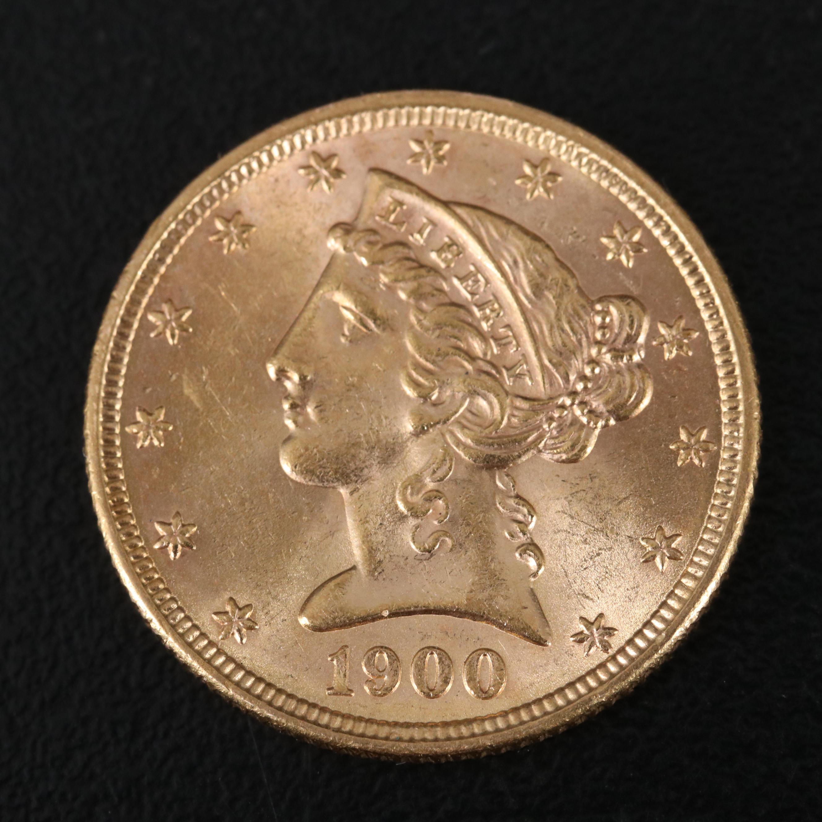 1900 United States Liberty Five Dollar Gold Coin