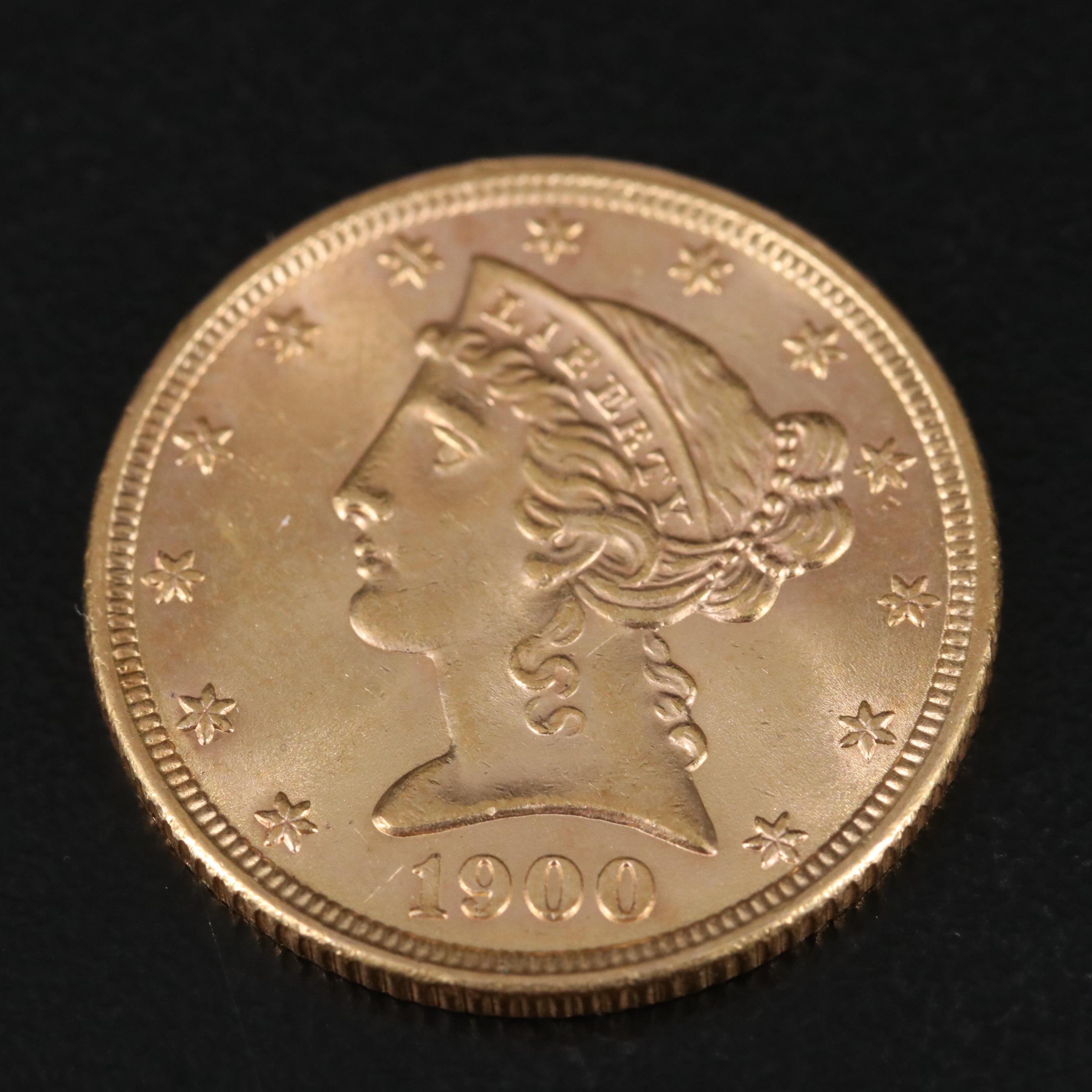 1900 United States Liberty Five Dollar Gold Coin