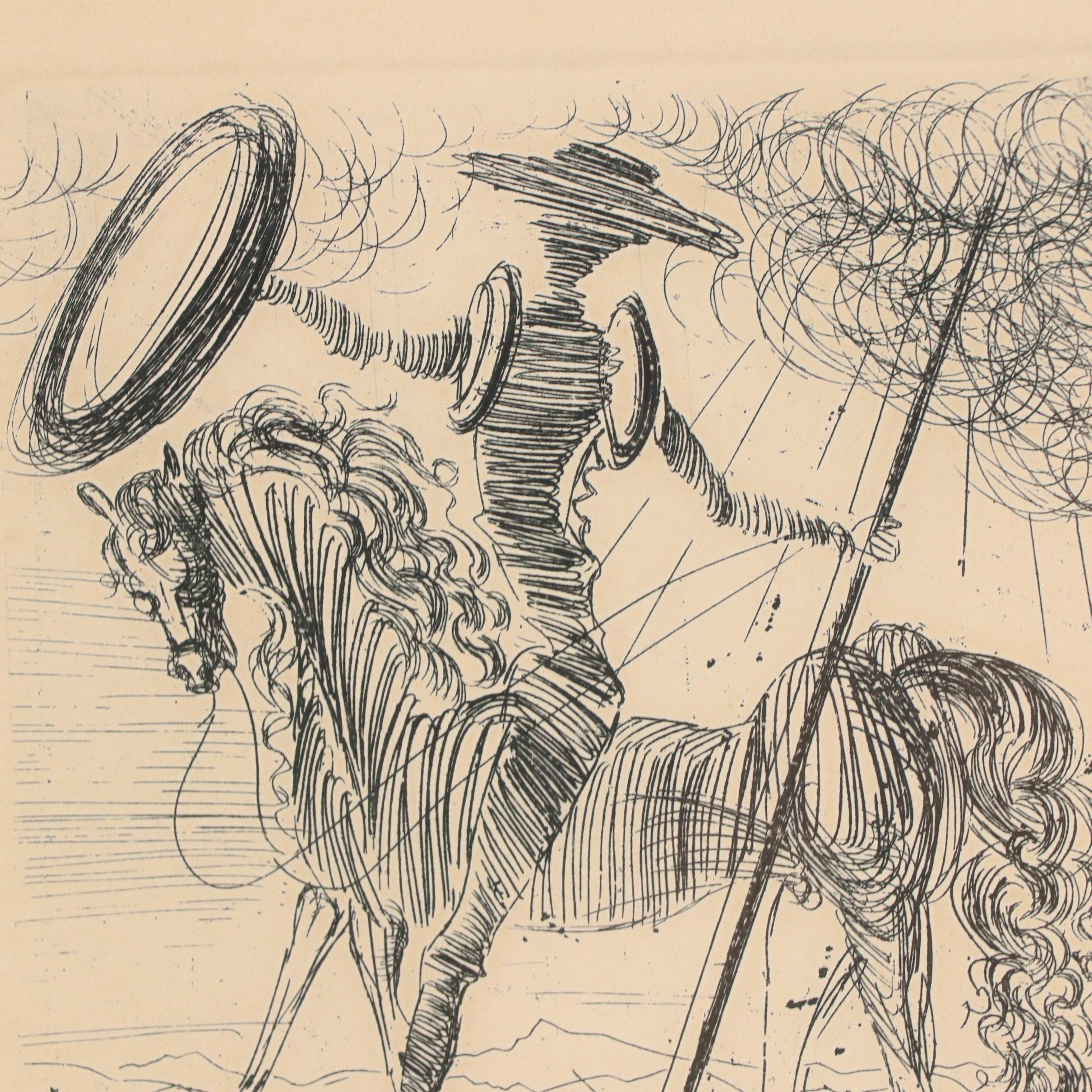 Salvador Dalí Restrike Etching "Don Quixote"