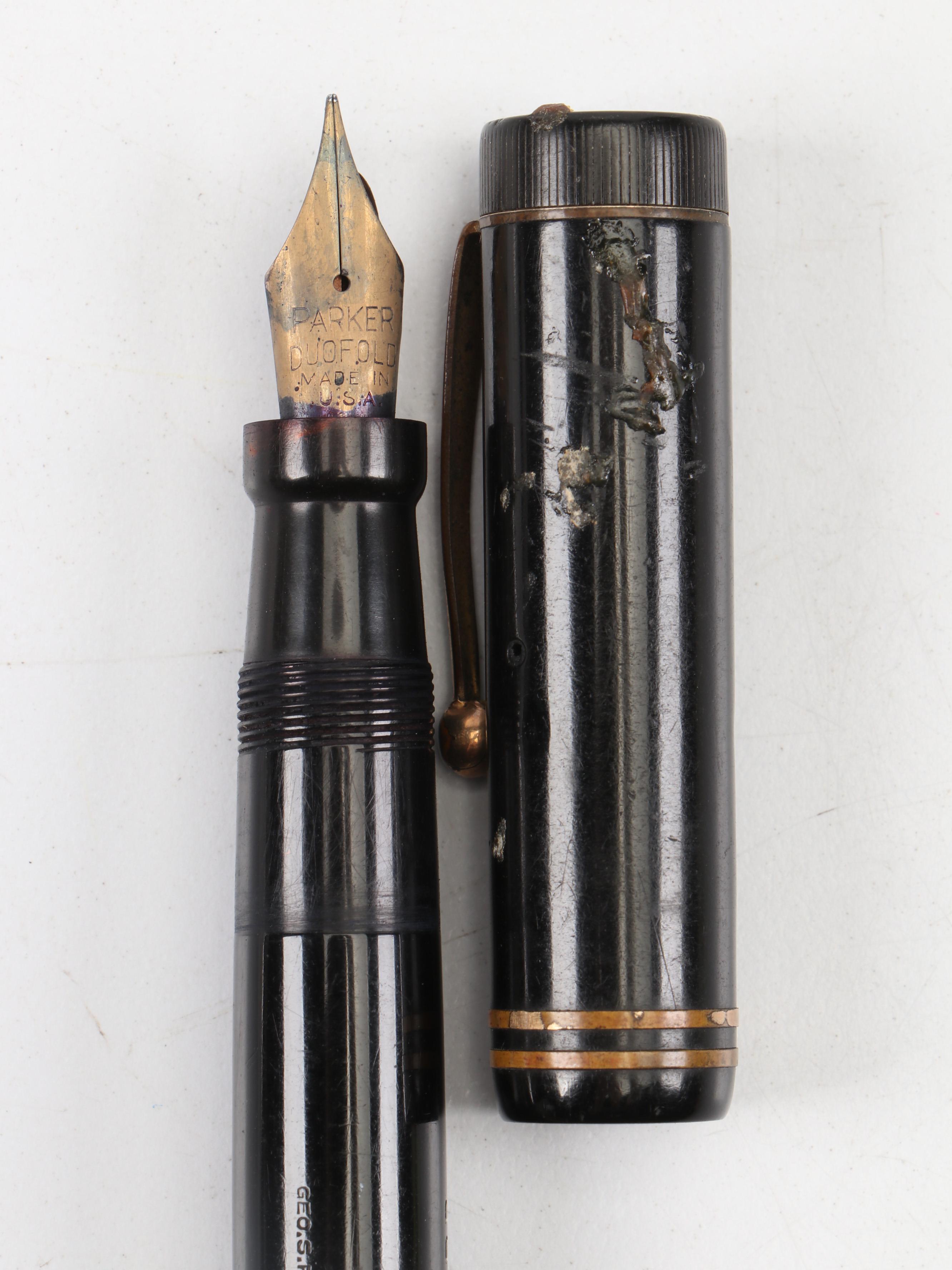 Parker "Duofold Senior" Hard Rubber and Plastic Fountain Pen, Early/Mid-20th C.
