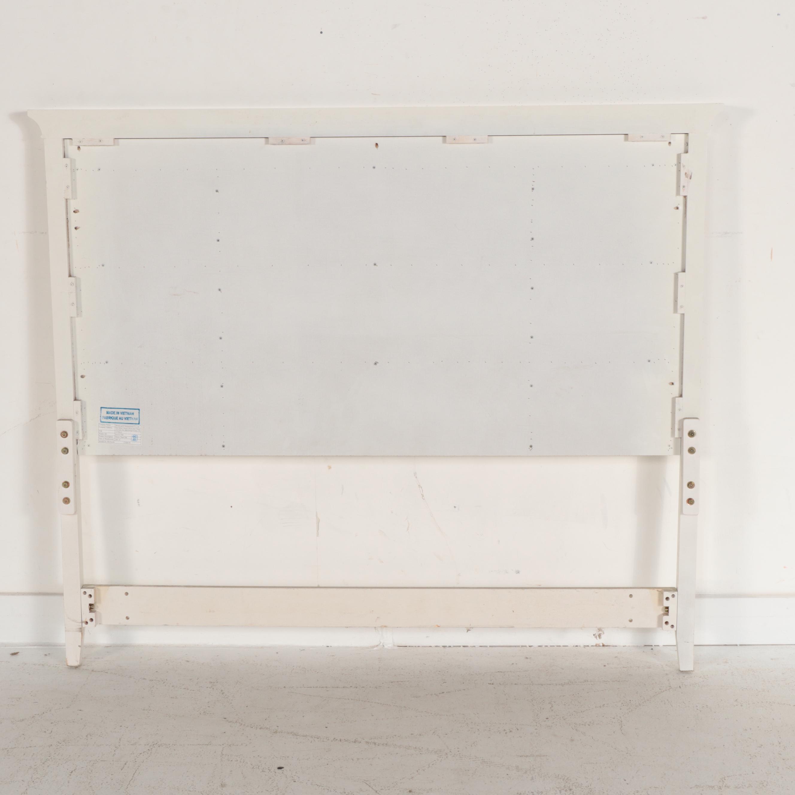 Contemporary Painted Wood Panel Queen Size Headboard