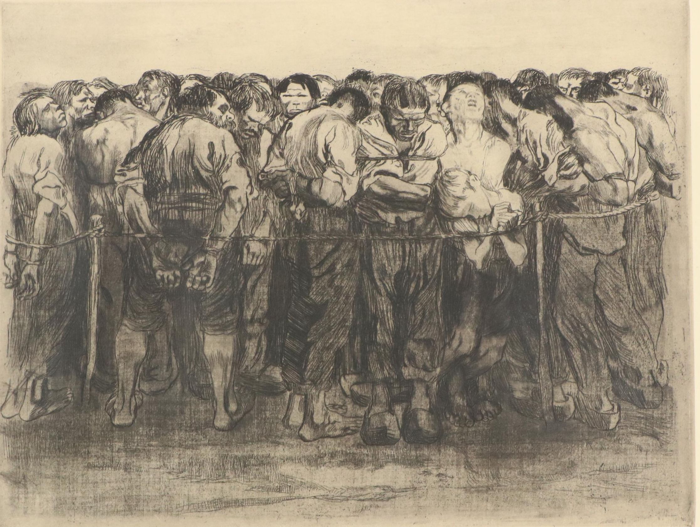 Käthe Kollwitz Etching "The Prisoners," Circa 1930s