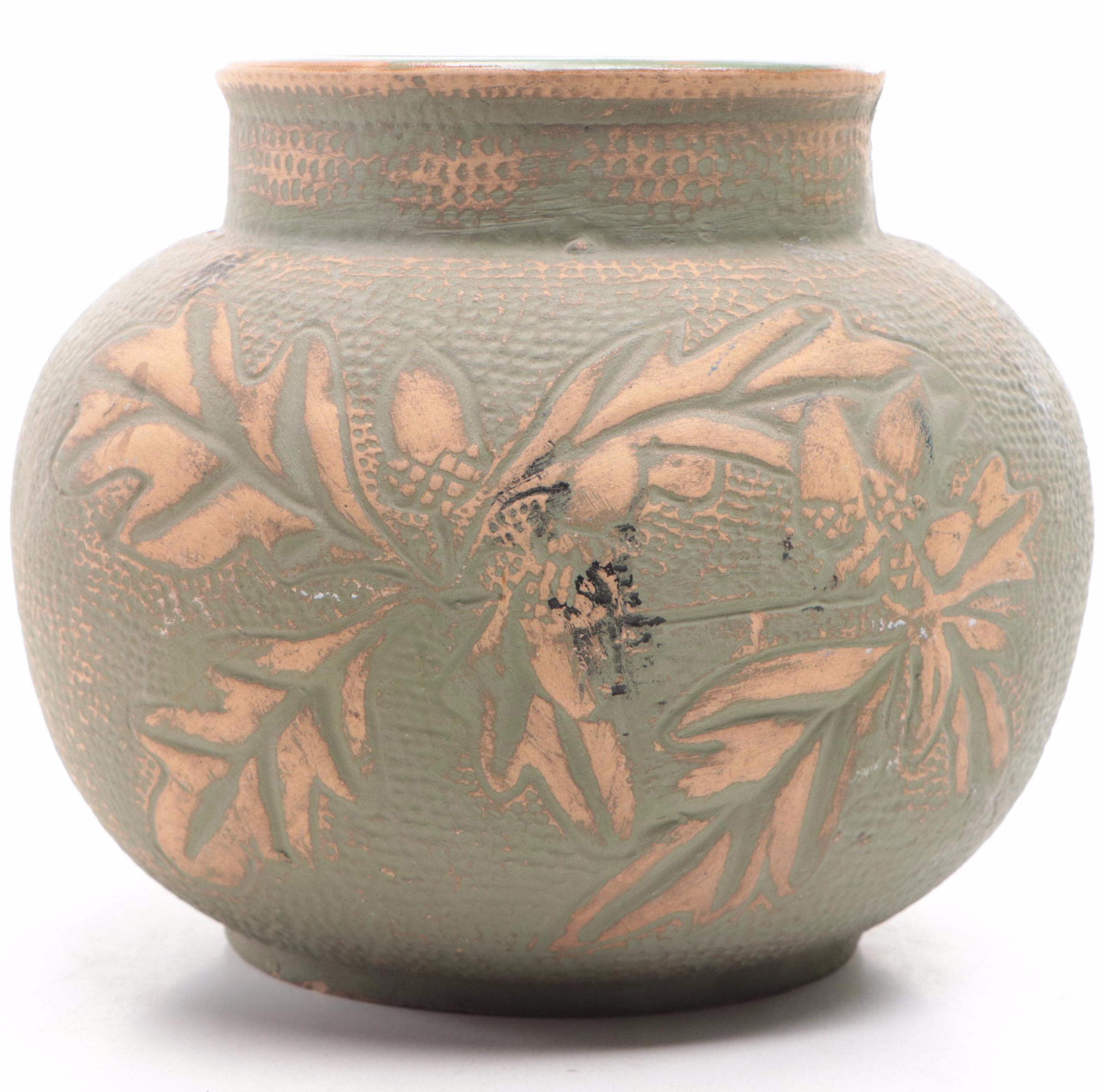 McCoy Pink and Blue Glaze Vases with Red Wing Pottery Stoneware Planter