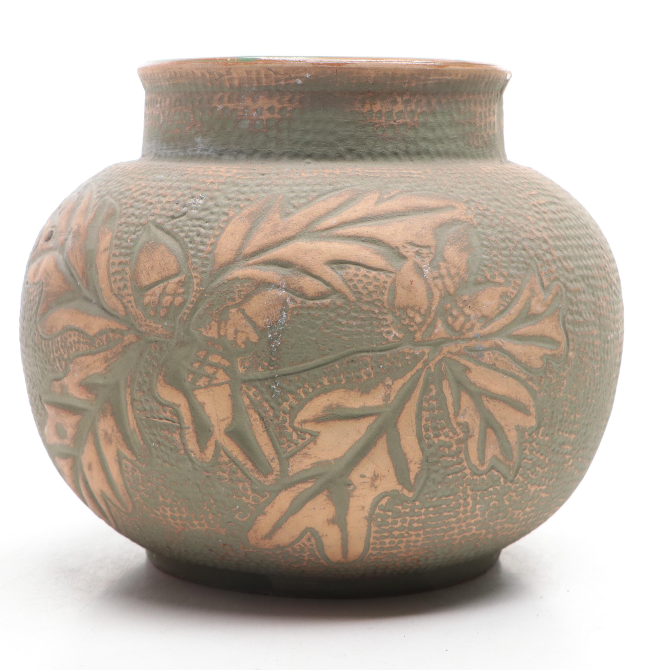 McCoy Pink and Blue Glaze Vases with Red Wing Pottery Stoneware Planter