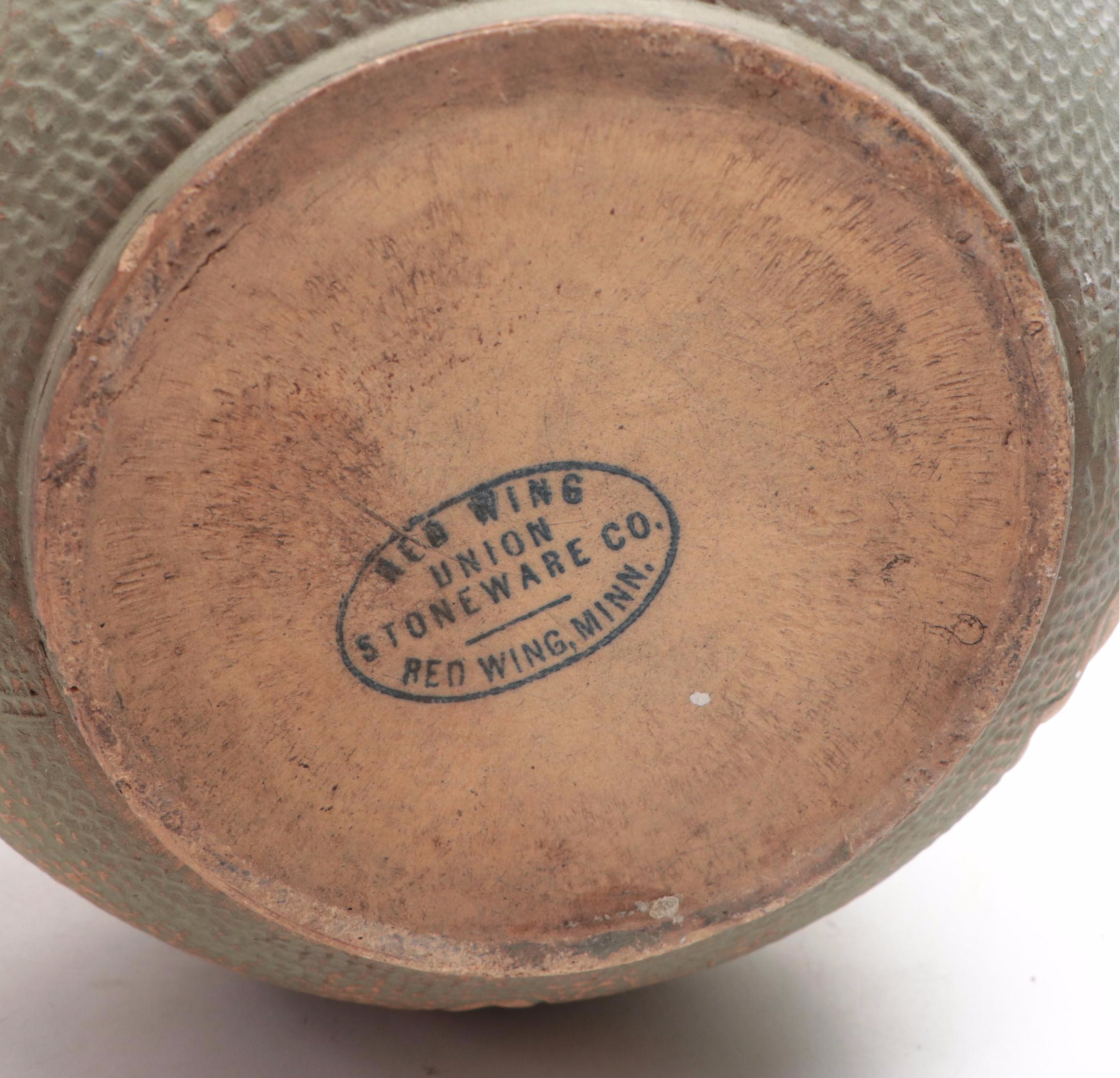 McCoy Pink and Blue Glaze Vases with Red Wing Pottery Stoneware Planter