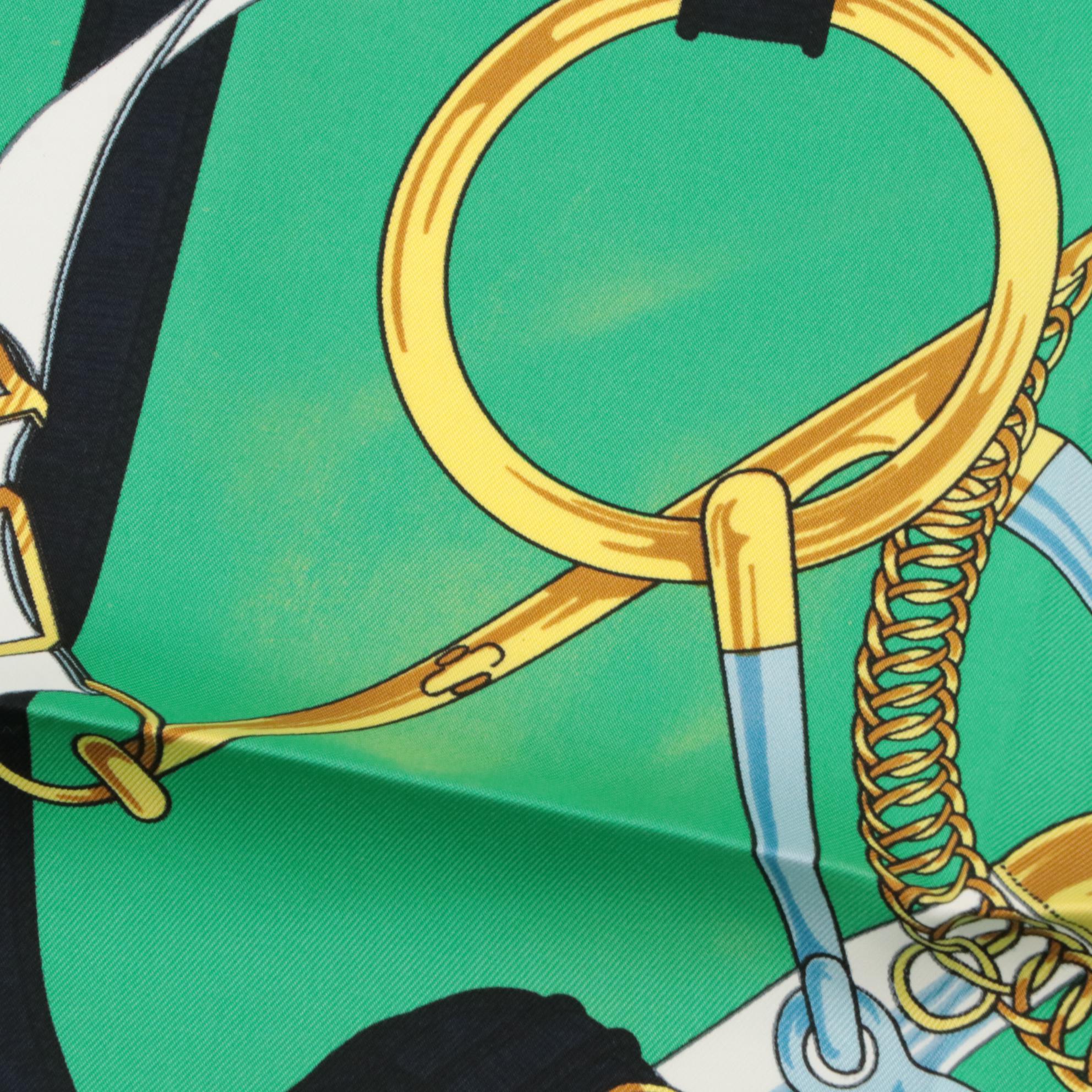 Hermès "Eperon D'or" Scarf 90 in Silk Twill