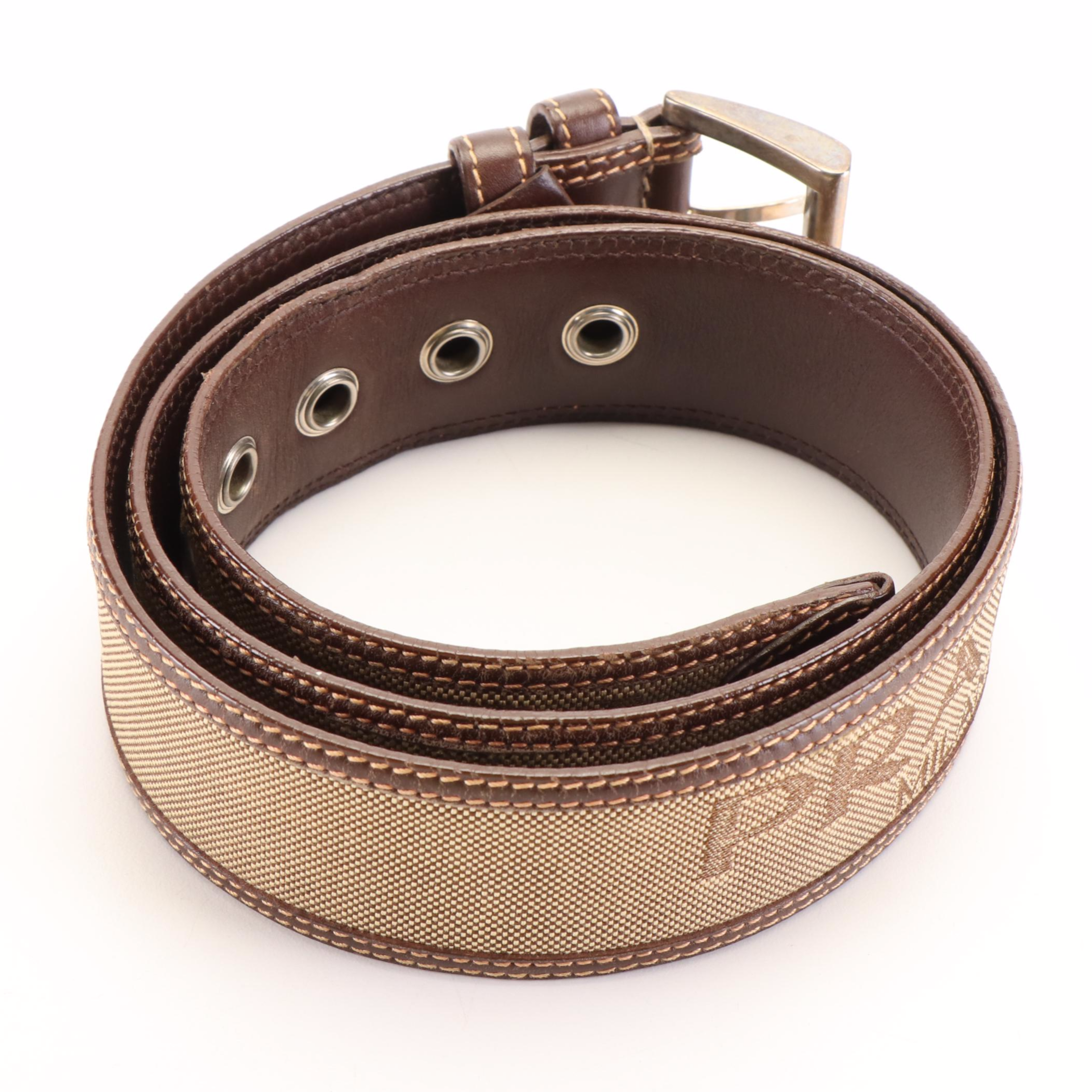 Prada Canvas and Leather Belt