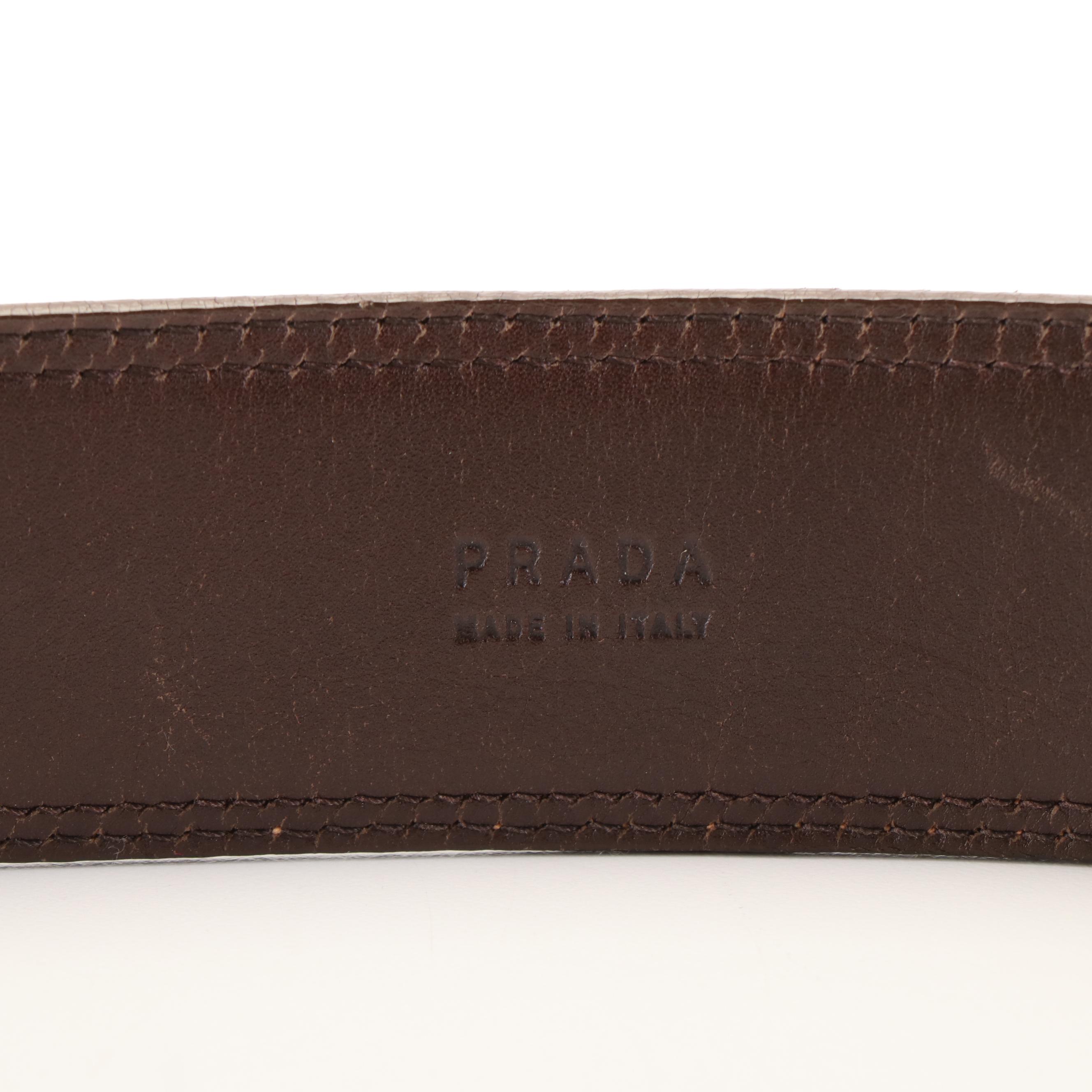 Prada Canvas and Leather Belt