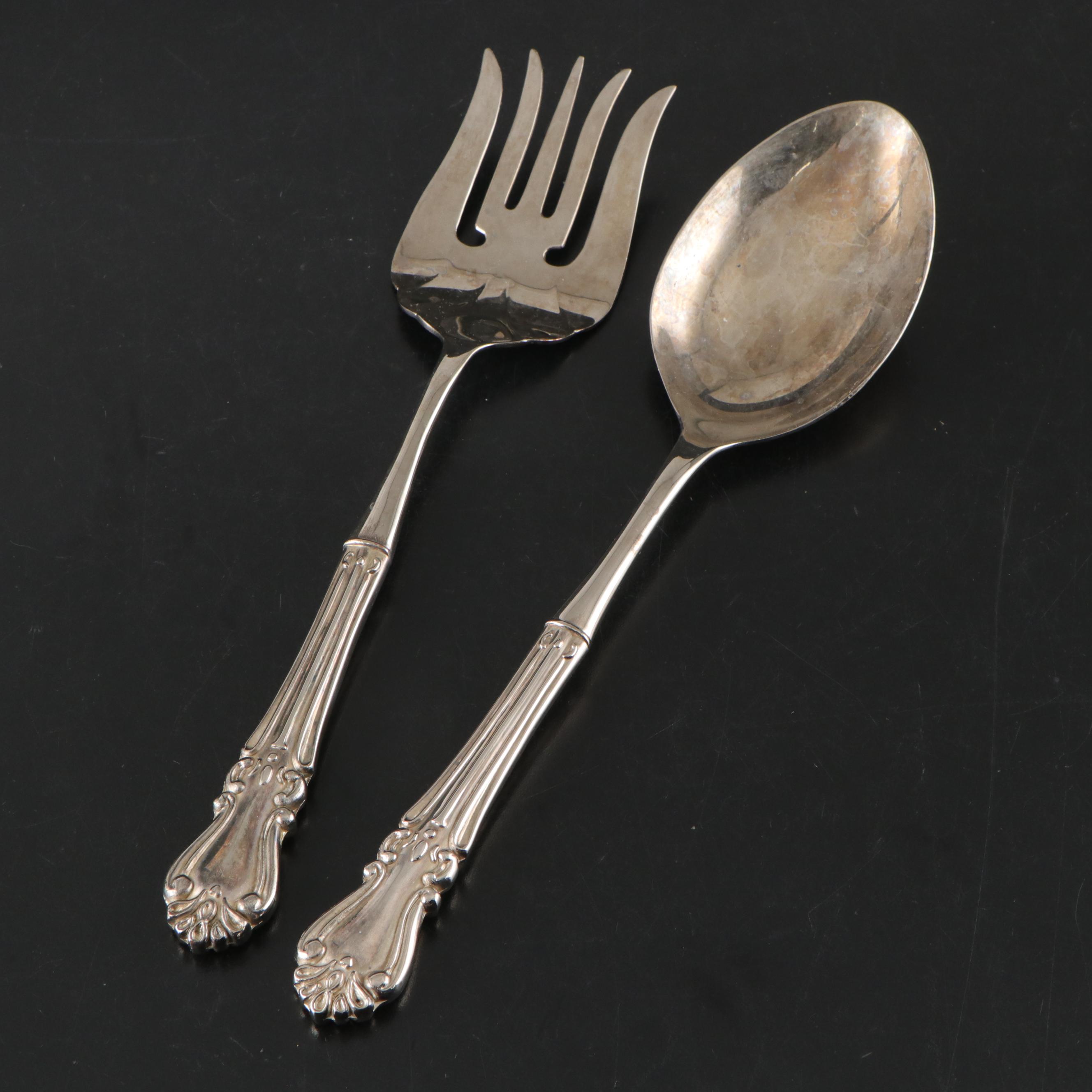 Pyrex Oval Baking Dish with Silver Plate Tongs and More Serving Utensils