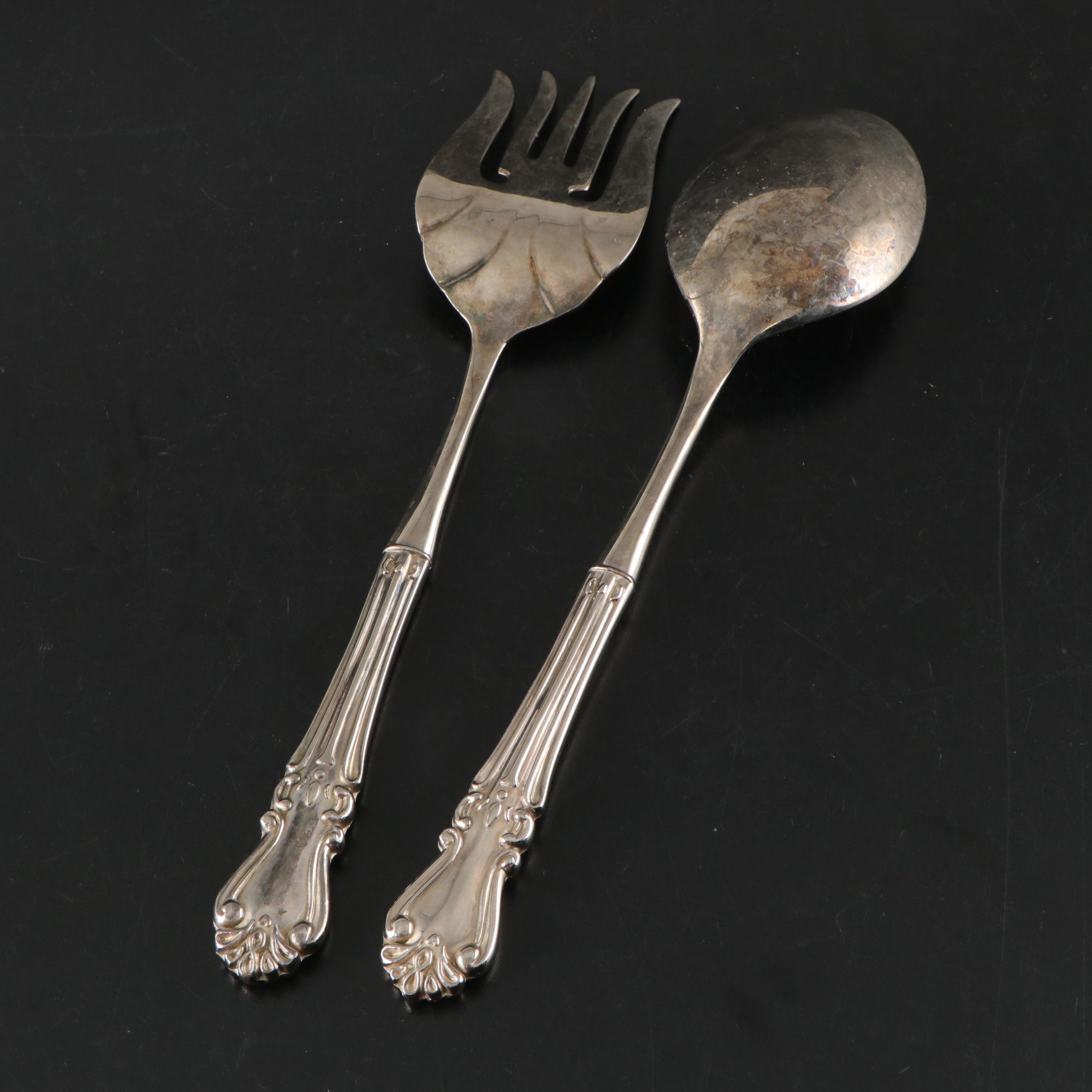 Pyrex Oval Baking Dish with Silver Plate Tongs and More Serving Utensils